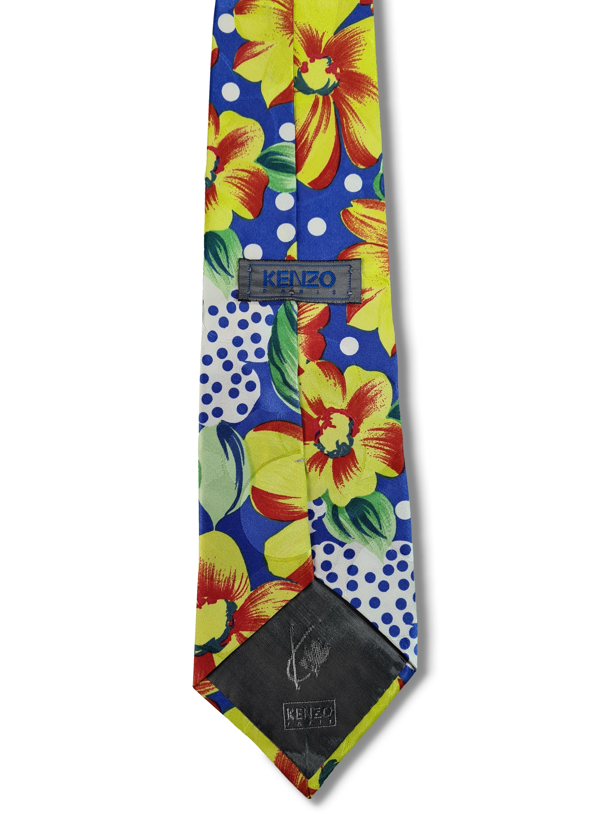 Vintage Kenzo Paris Krawatte Floral Bunt Blau - RareRags