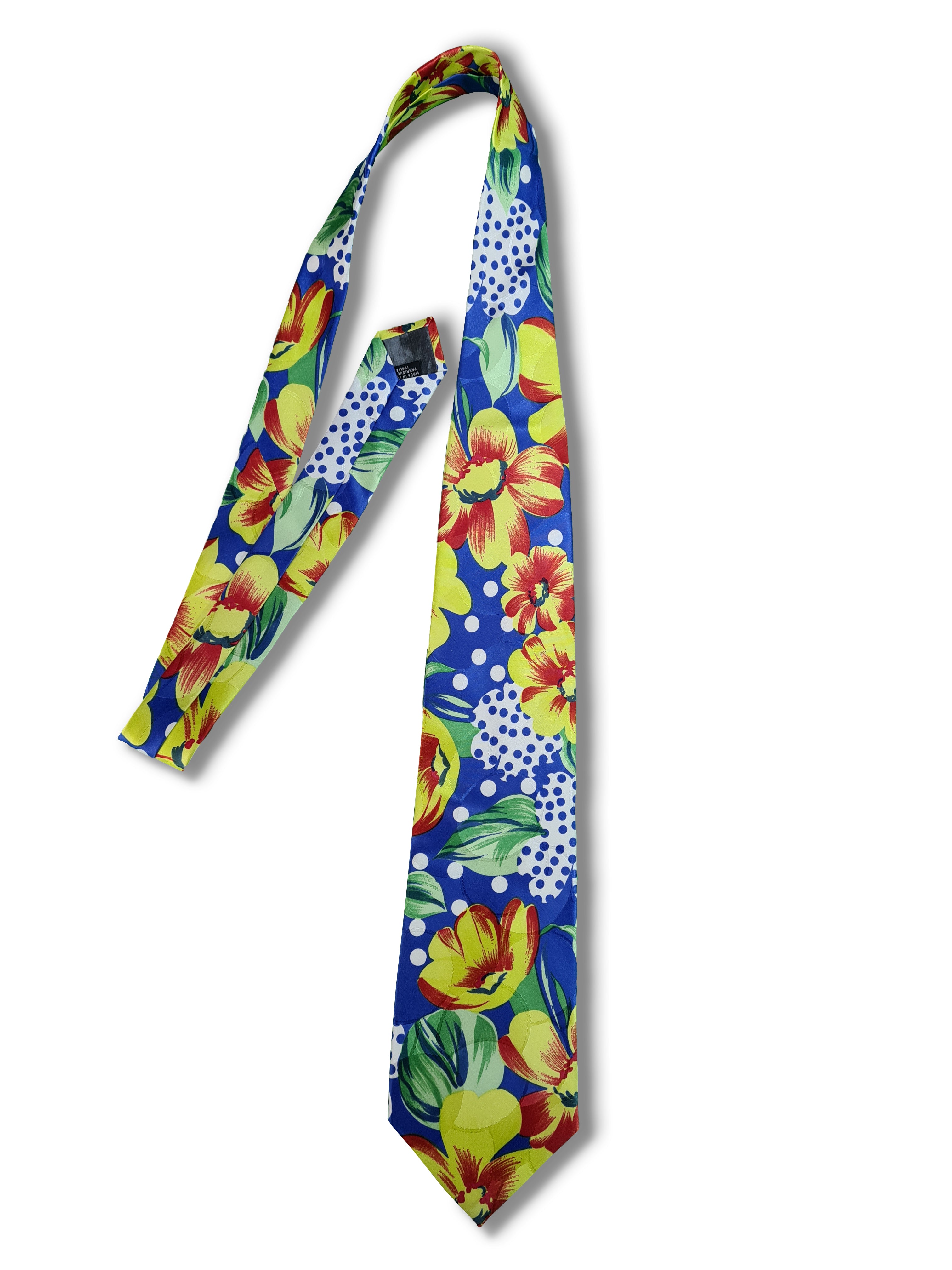 Vintage Kenzo Paris Krawatte Floral Bunt Blau - RareRags