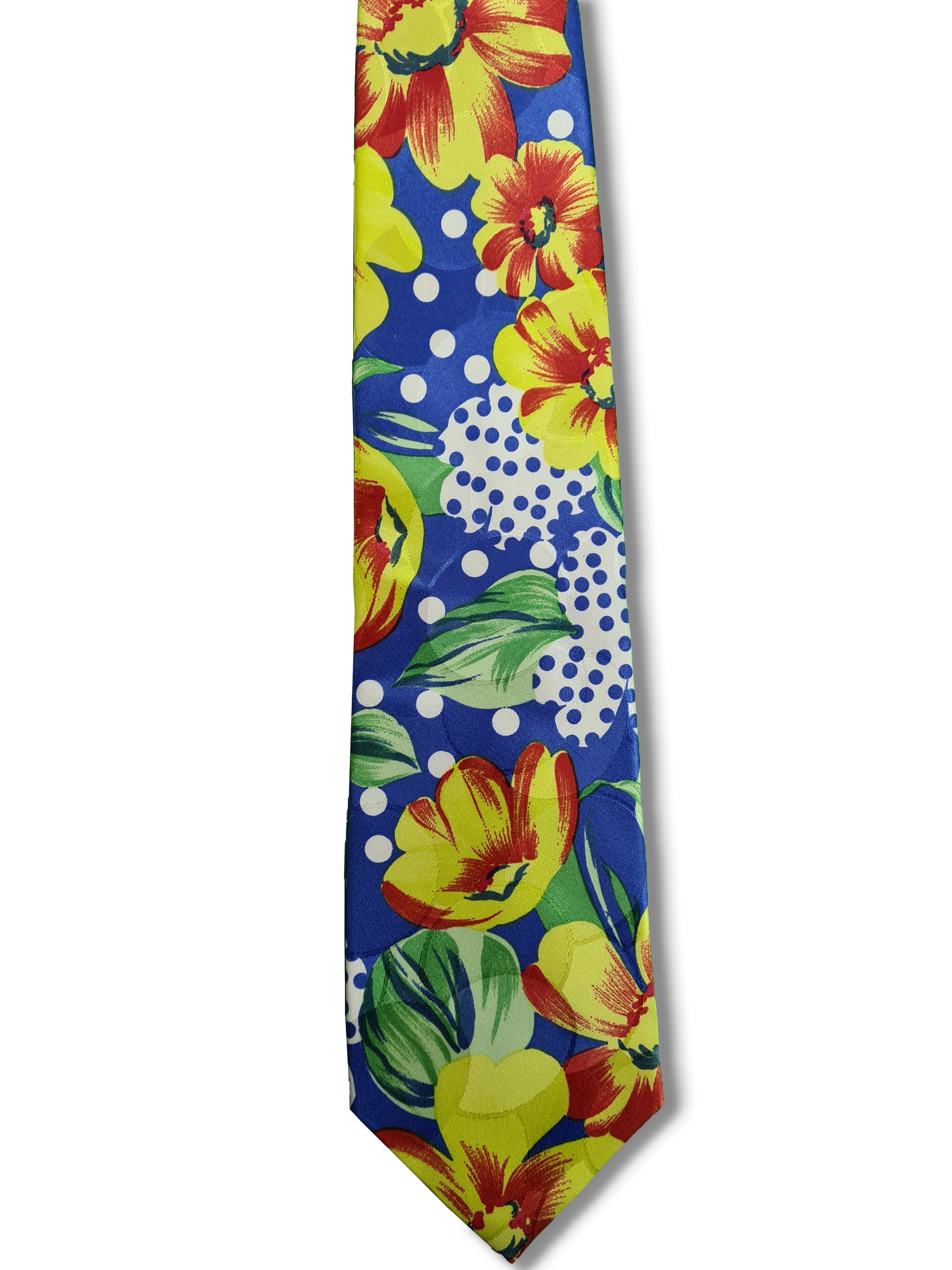 Vintage Kenzo Paris Krawatte Floral Bunt Blau - RareRags