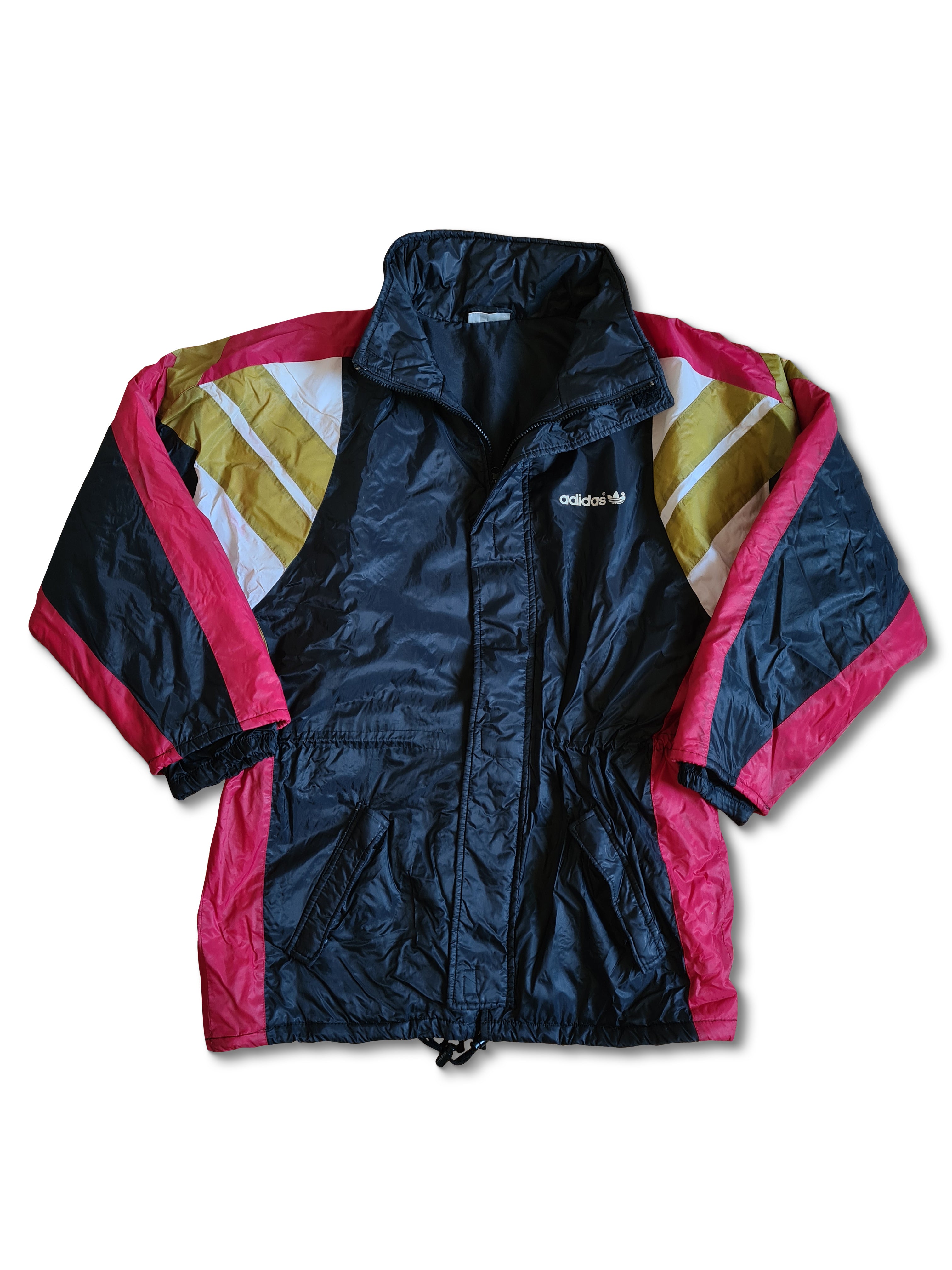 Vintage Adidas Übergangsjacke Schwarz Rot L-XL - RareRags