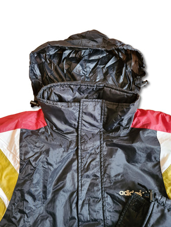 Vintage Adidas Übergangsjacke Schwarz Rot L-XL