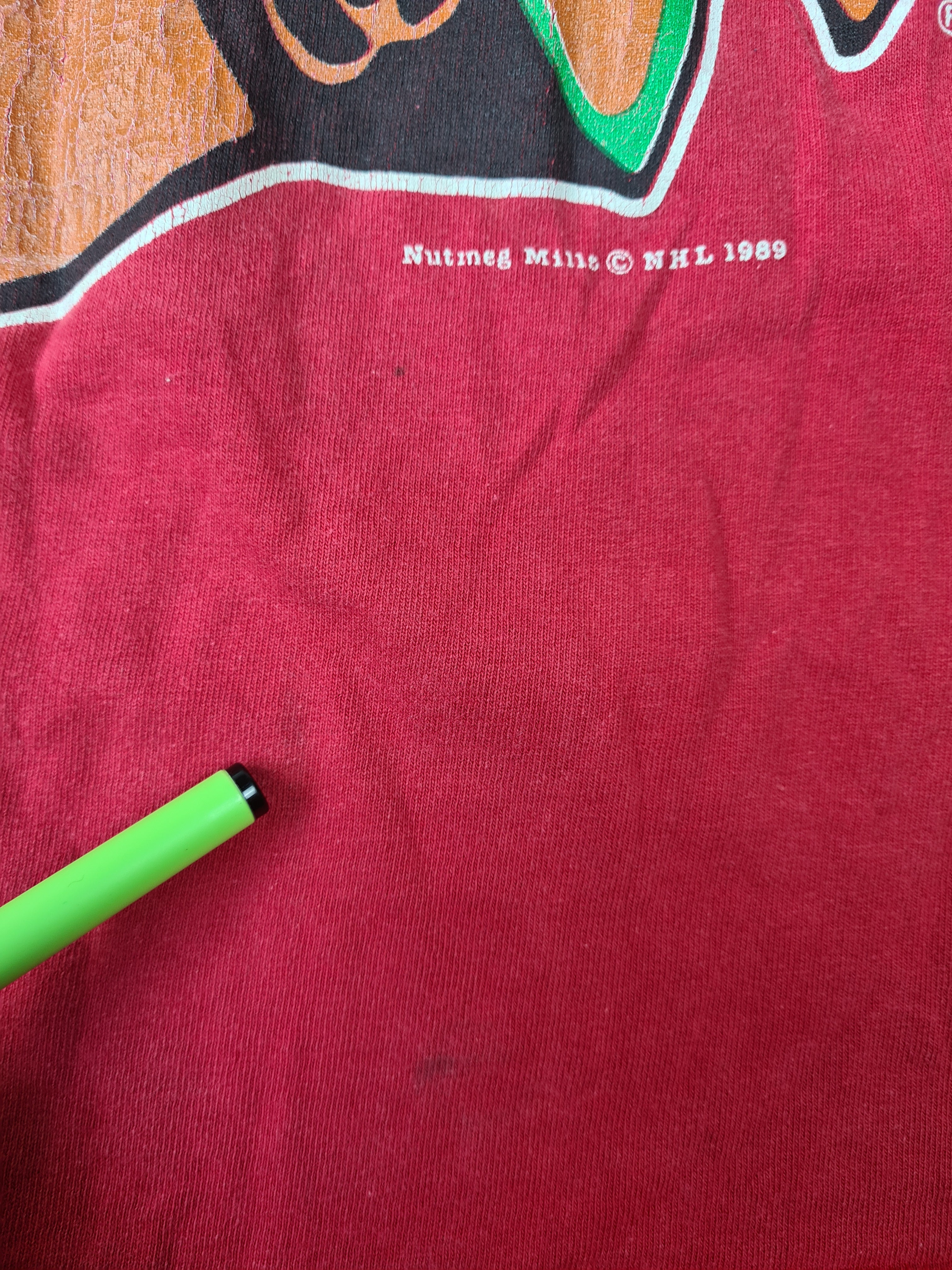 Vintage Nutmeg Mills Shirt Chigago Blackhawks Made in USA M - RareRags