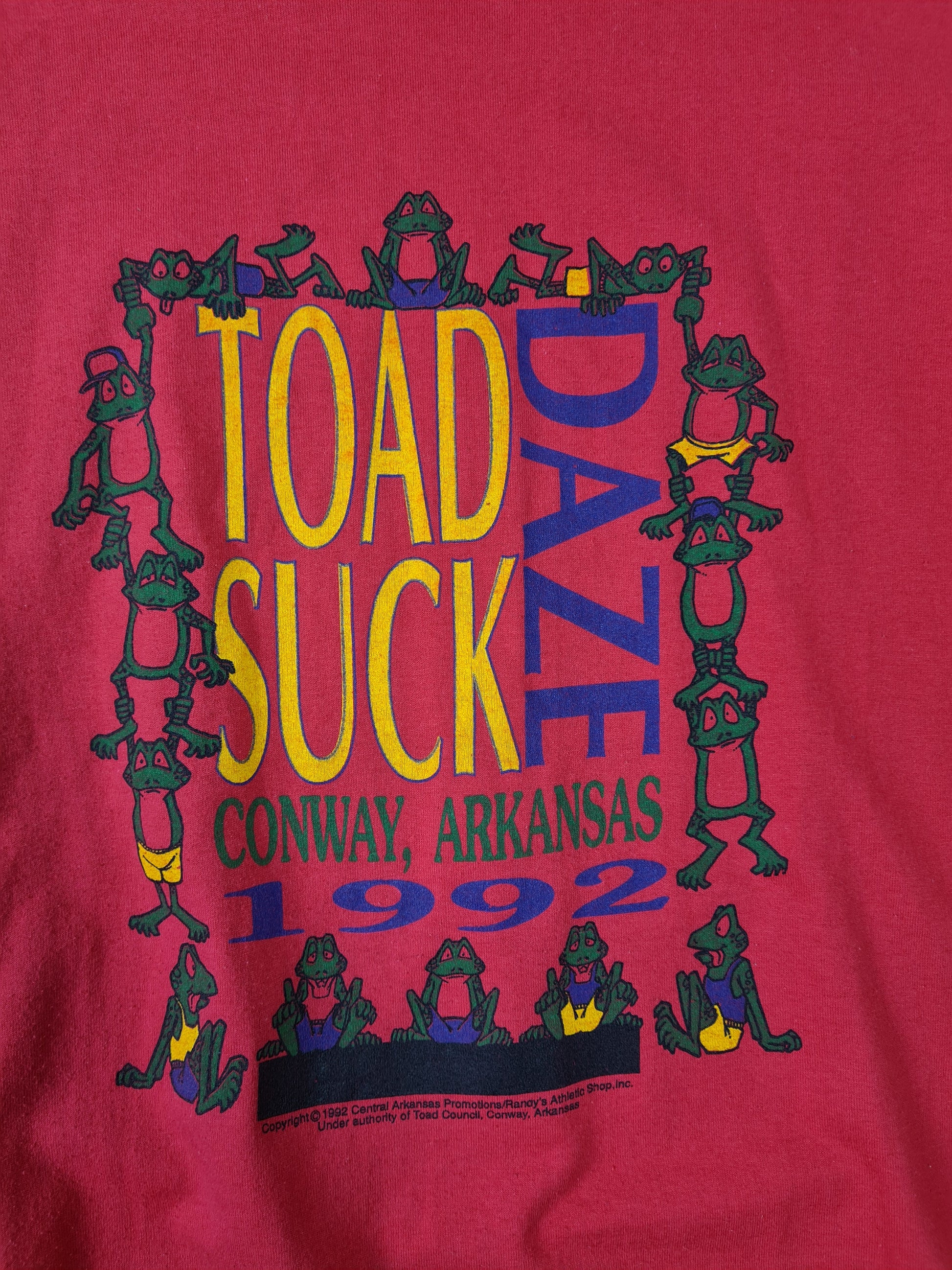 Vintage Hanes Shirt Toad Suck Daze 1992 Made in USA L - RareRags