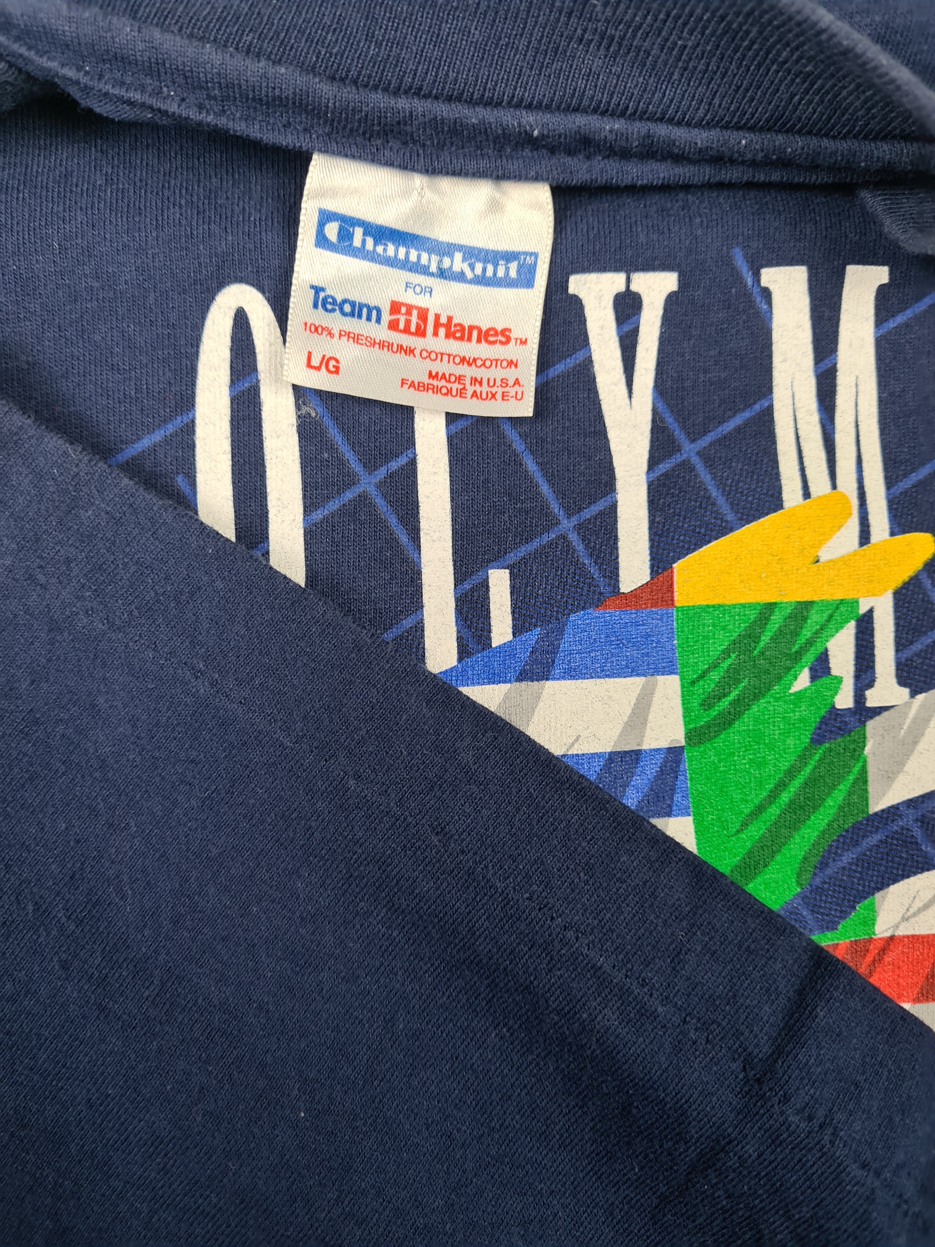 Vintage Champion x Hanes Shirt Champknit Atlanta Olympiade 1996 L - RareRags