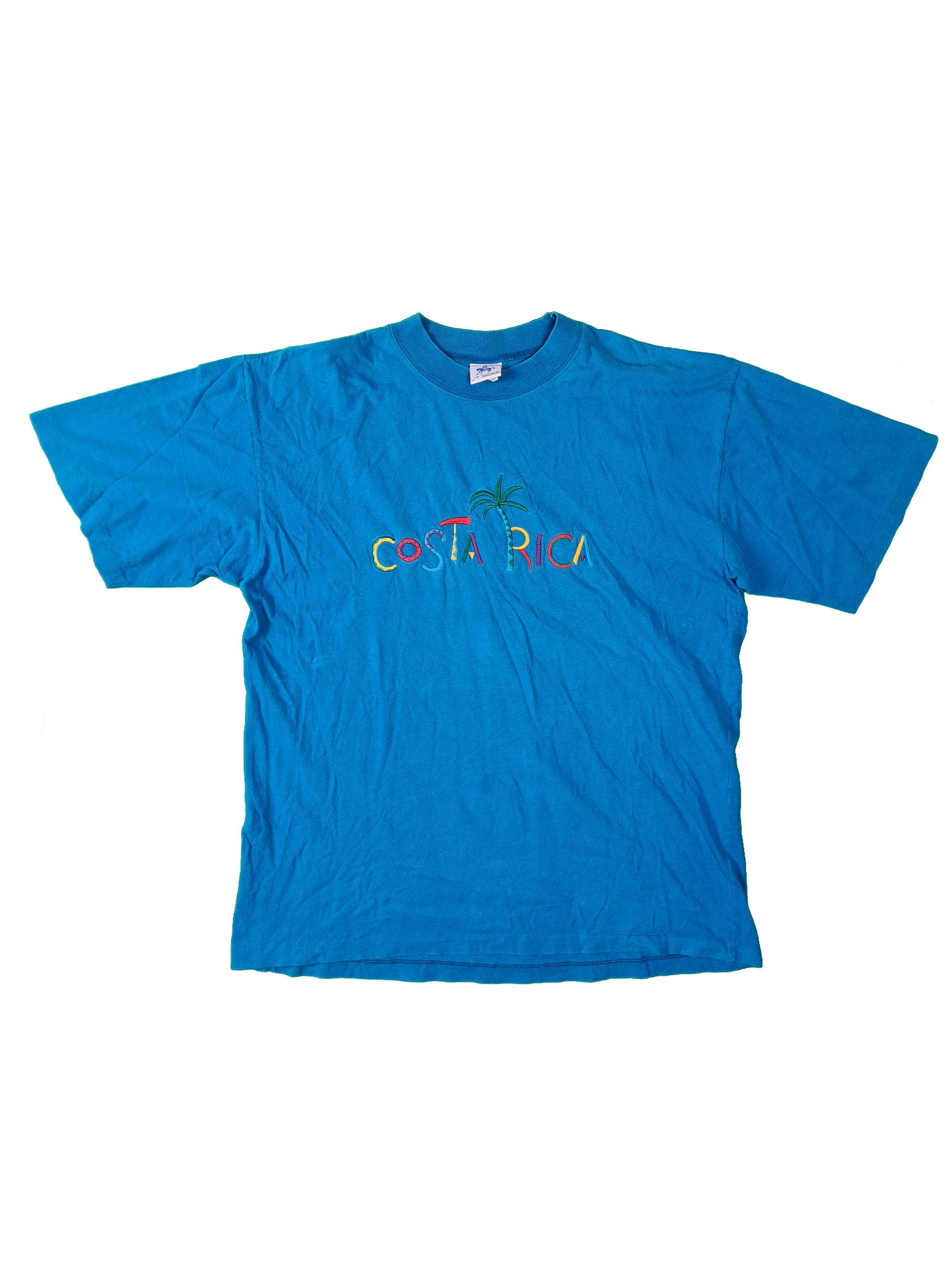 Vintage St. Jacks Shirt Costa Rica Single Stitched Bestickt Blau L - RareRags