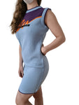 Y2K Fubu Kleid Aus Dickerem Stoff Hellblau S