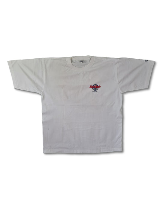 Vintage Hard Rock Cafe Shirt Lisbon Weiß XL