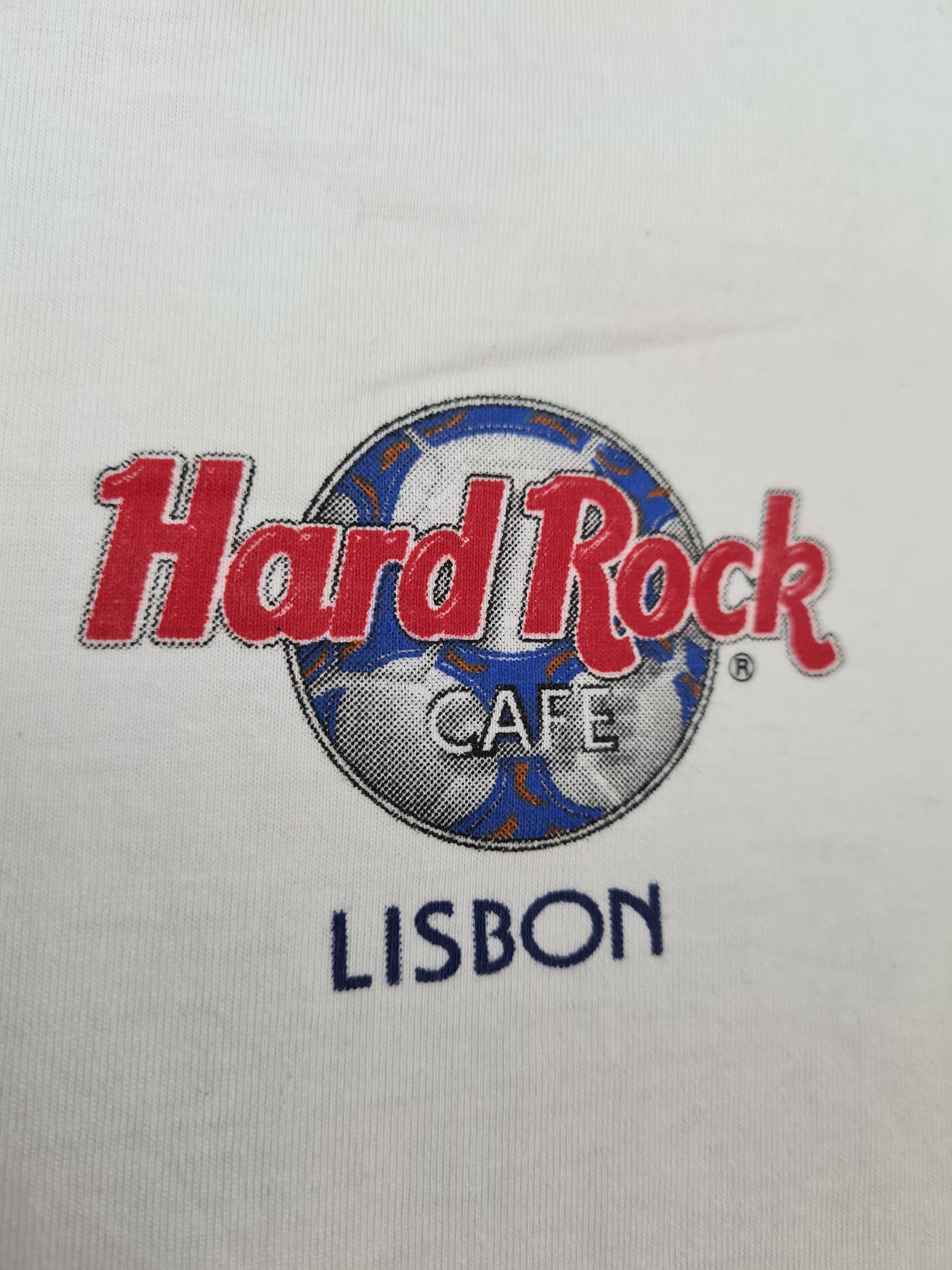 Vintage Hard Rock Cafe Shirt Lisbon Weiß XL - RareRags