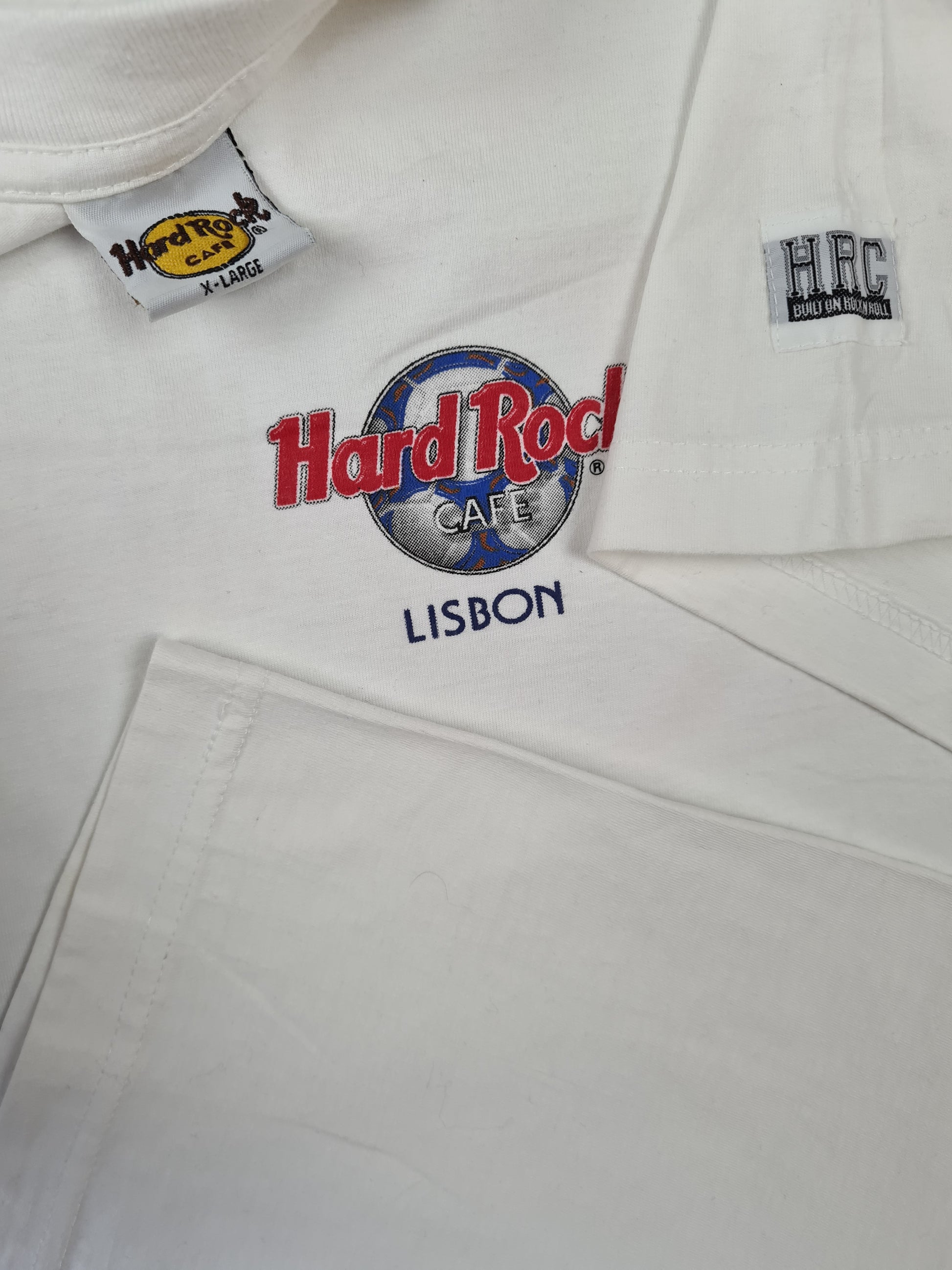 Vintage Hard Rock Cafe Shirt Lisbon Weiß XL - RareRags