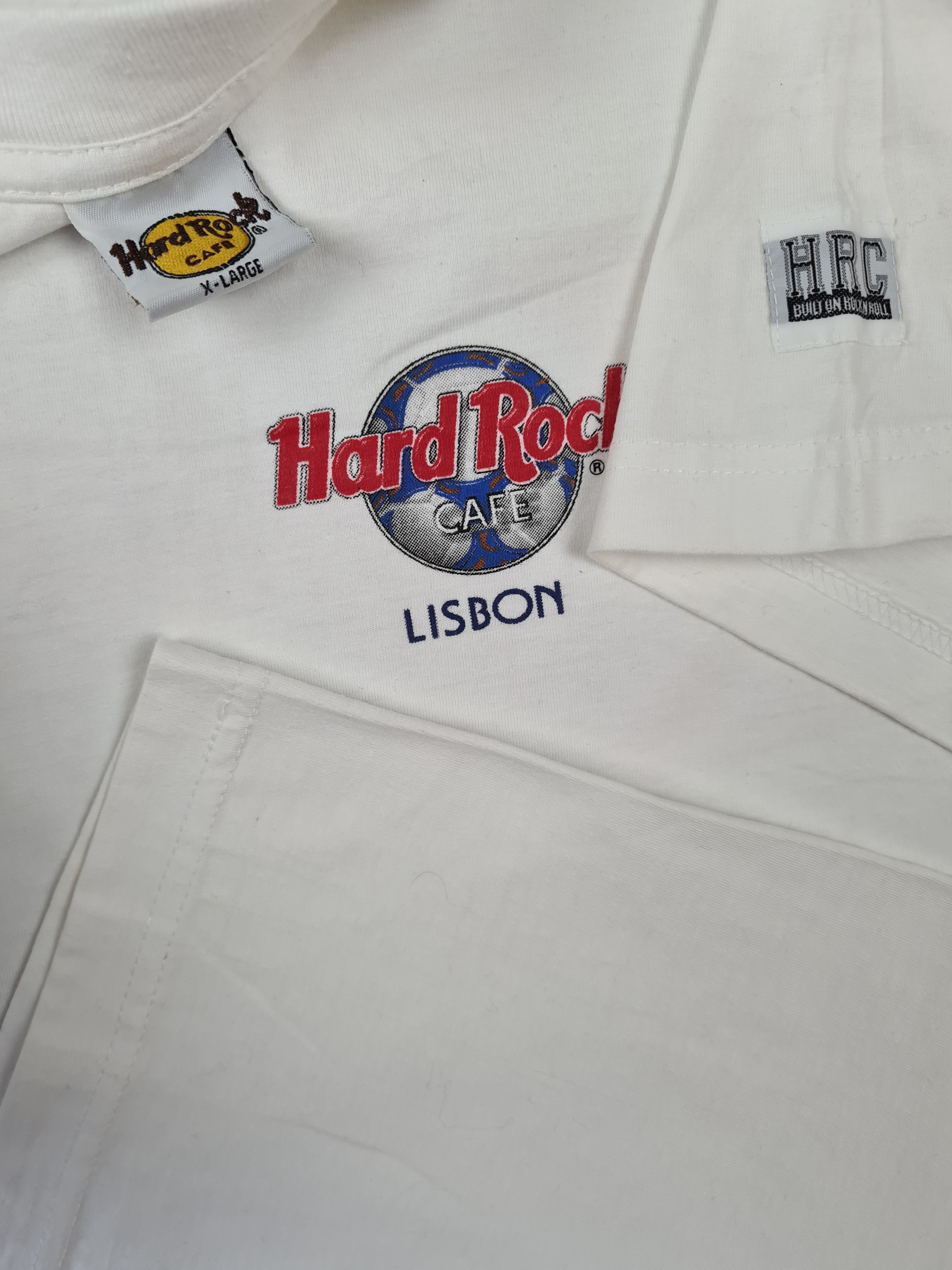 Vintage Hard Rock Cafe Shirt Lisbon Weiß XL - RareRags