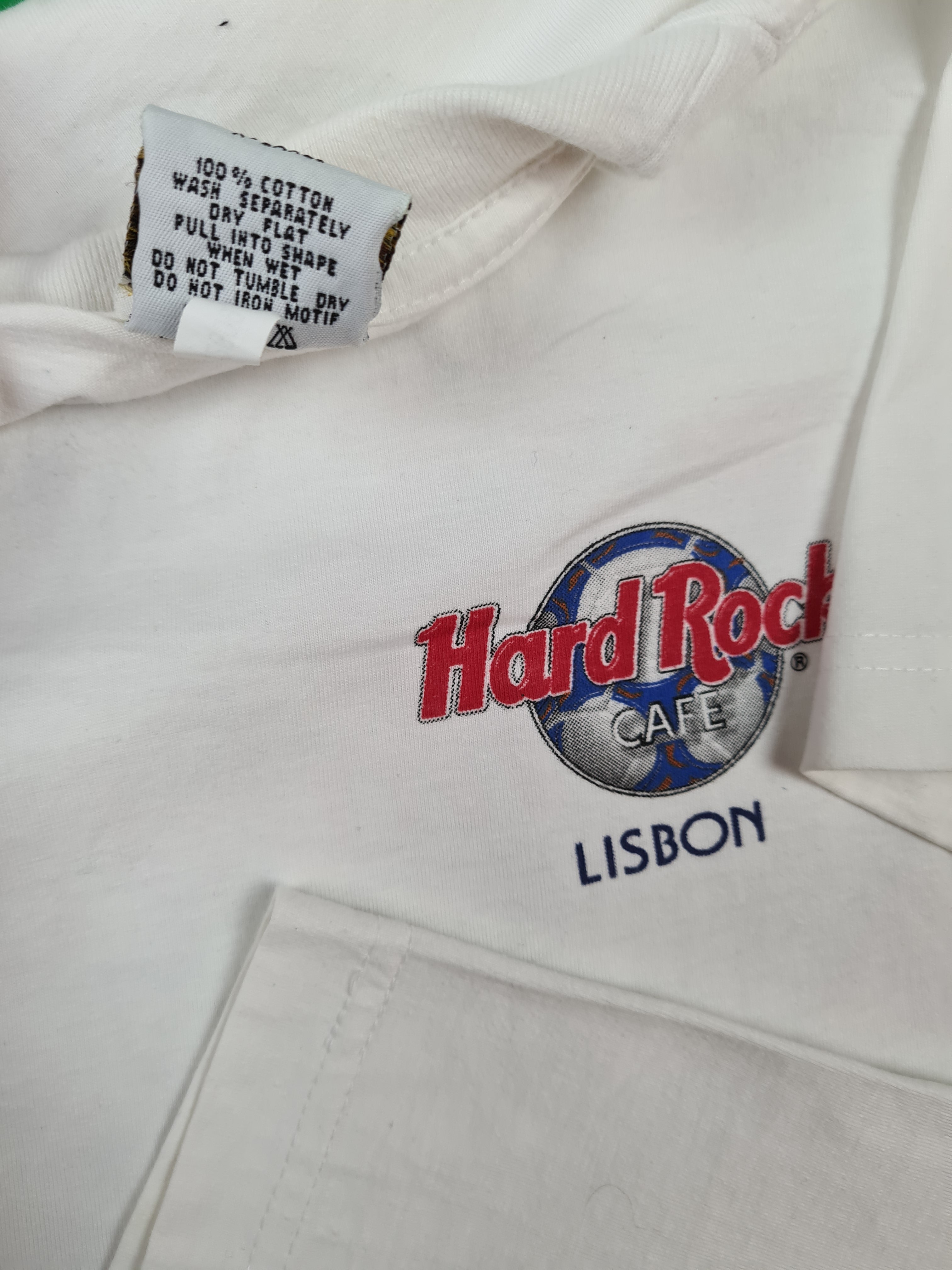 Vintage Hard Rock Cafe Shirt Lisbon Weiß XL - RareRags