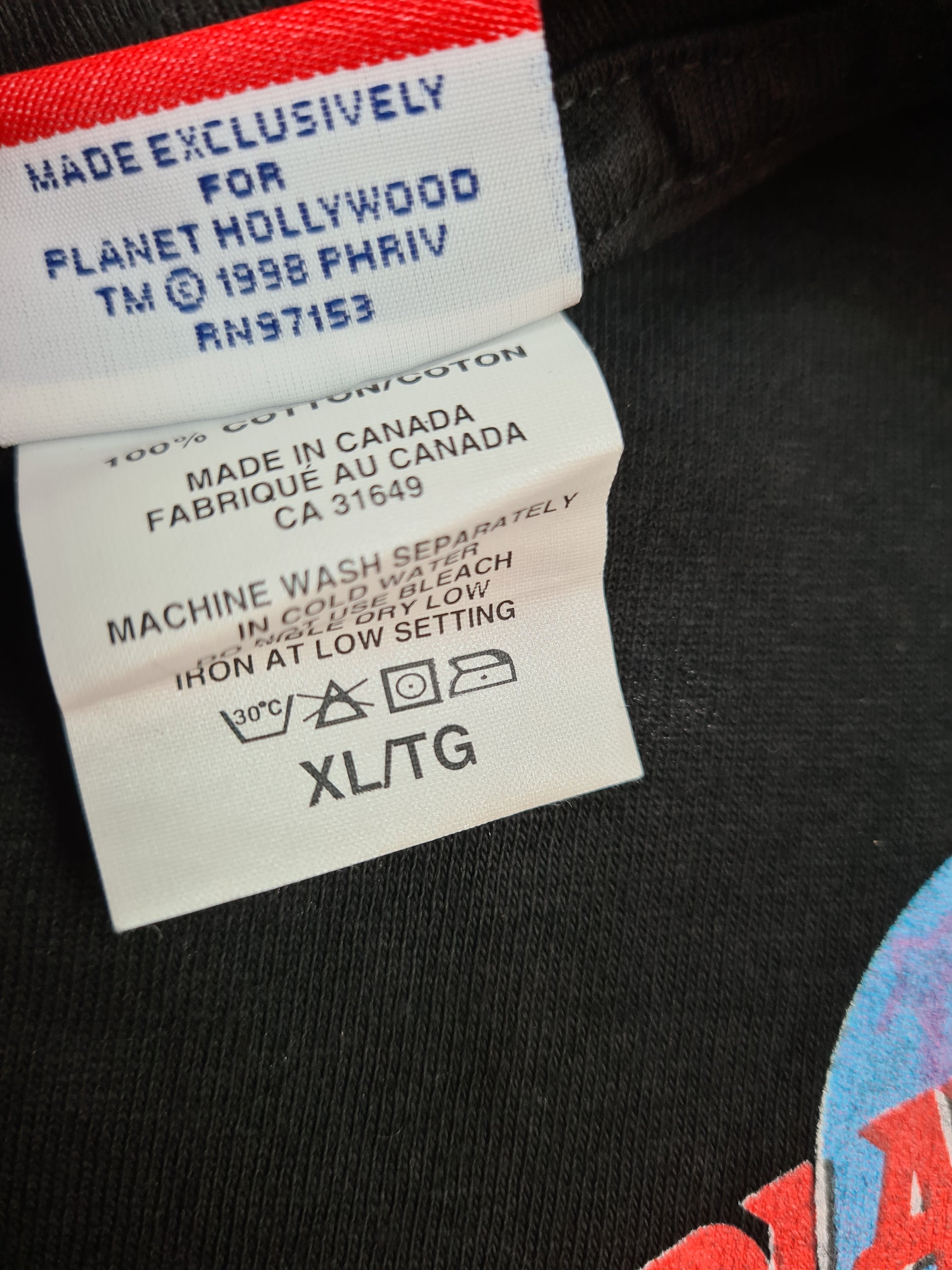 Vintage Planet Hollywood Shirt Montreal Made in Canada 1998 XL - RareRags