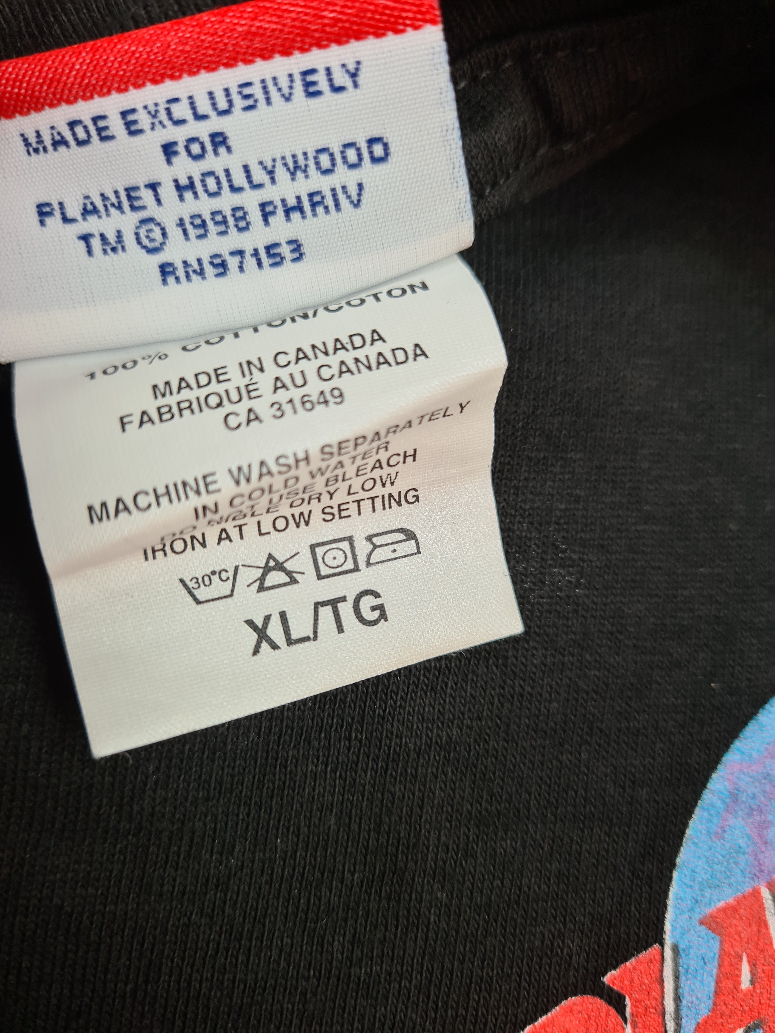 Vintage Planet Hollywood Shirt Montreal Made in Canada 1998 XL - RareRags