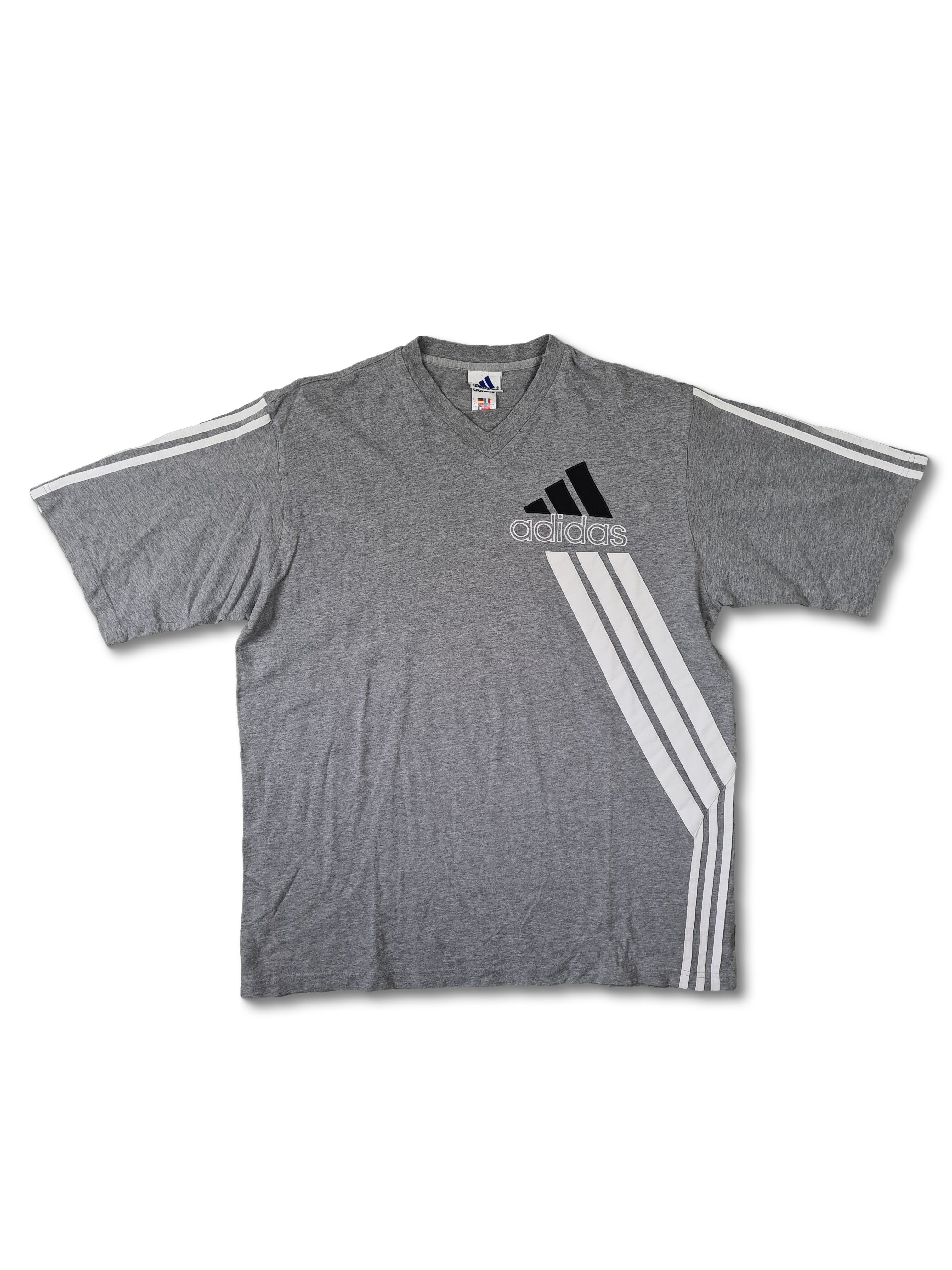Vintage Adidas Shirt Logo Bestickt Grau XL - RareRags