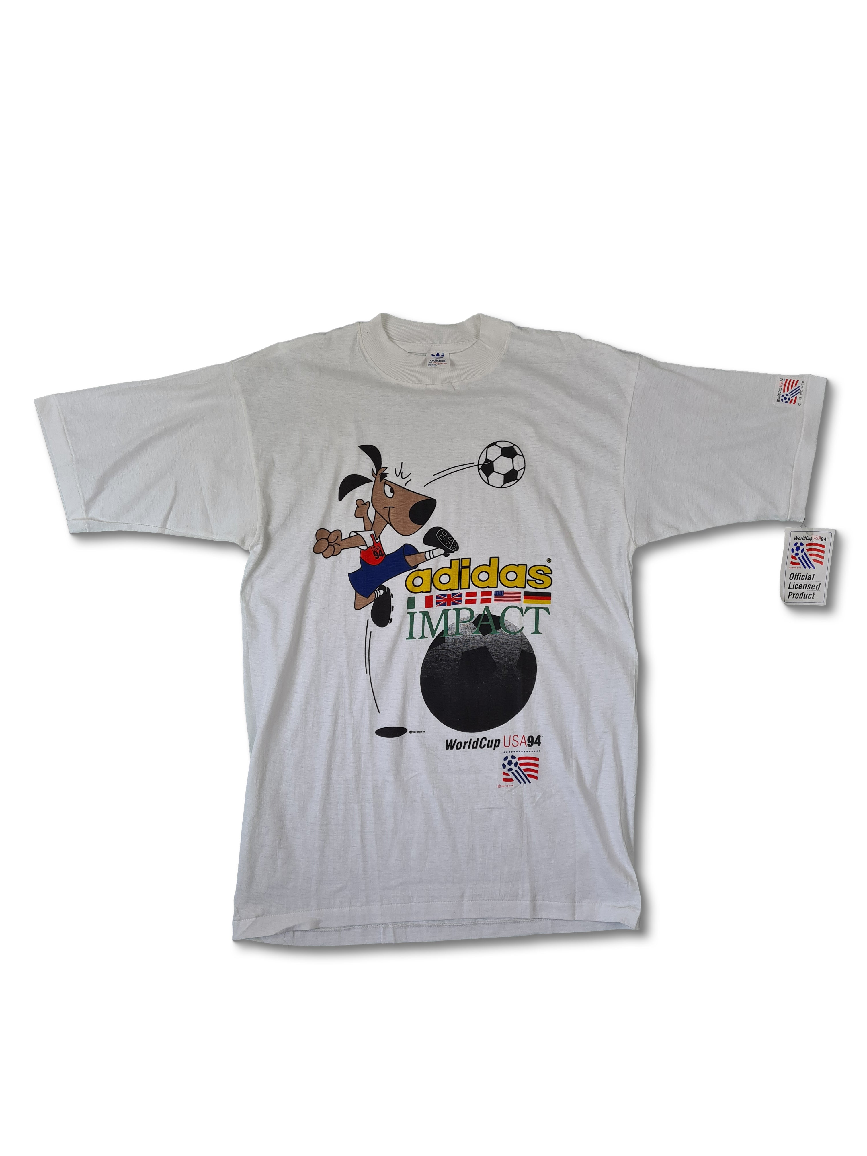Rare! Vintage Adidas Shirt World Cup 1994 Striker Single Stitched L - RareRags
