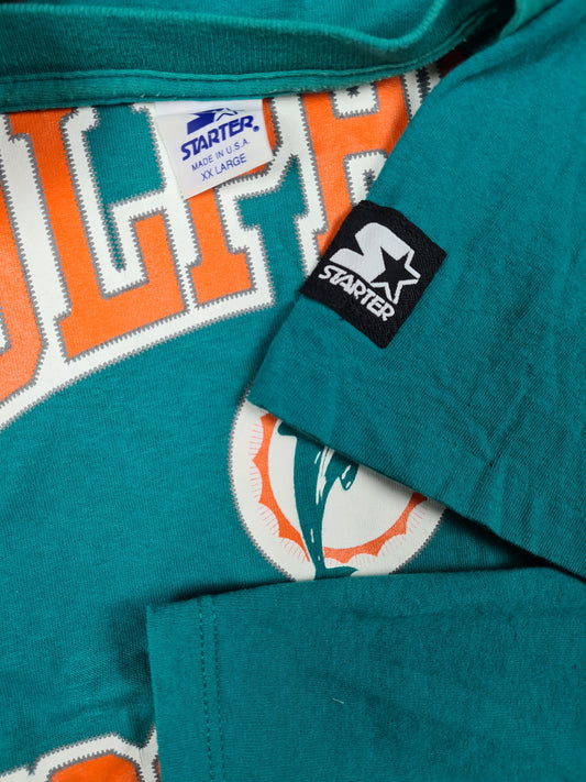 Vintage Starter Shirt Dolphins Football Made in USA XXL