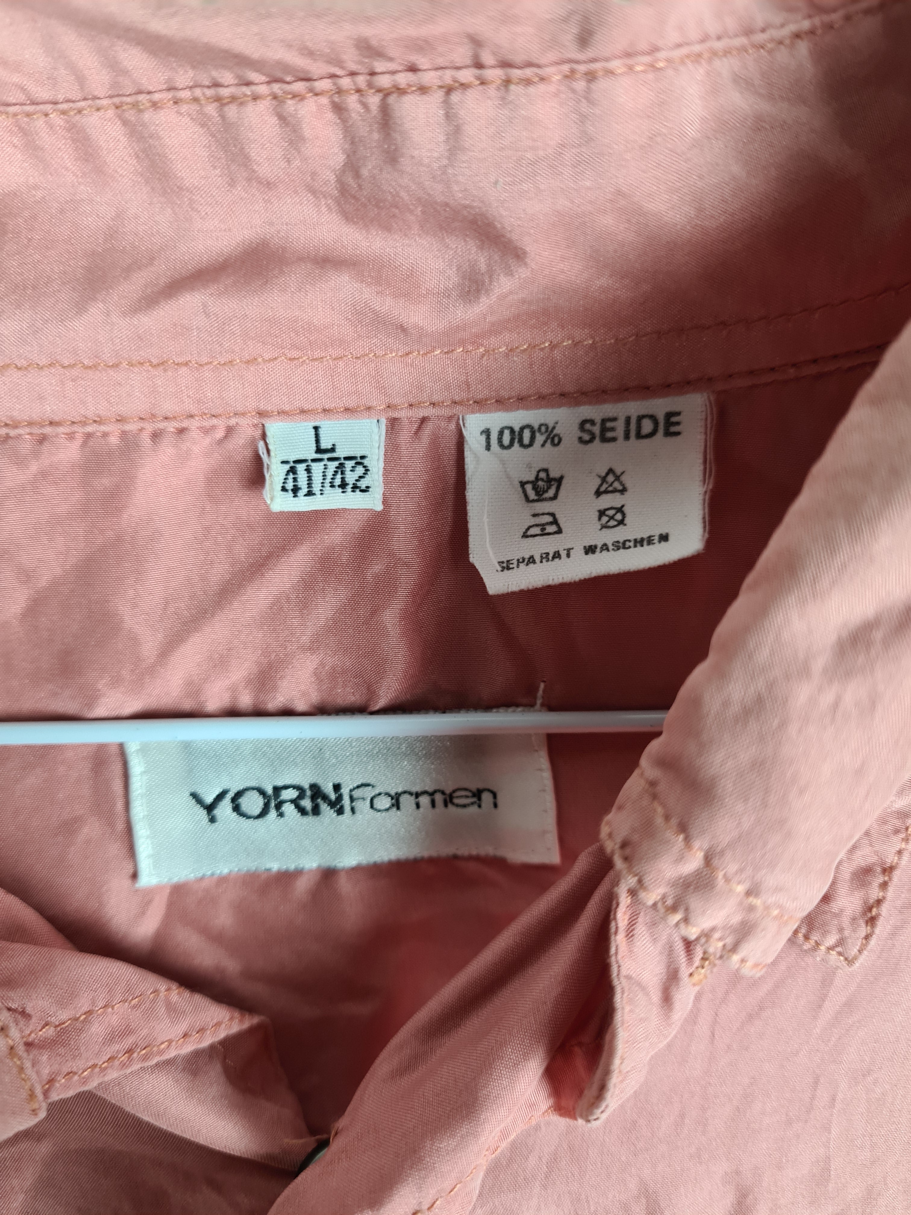 Vintage Yorn Hemde Kurzarm Seide L - RareRags