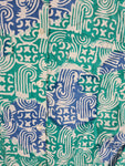 Vintage Yorn Hemd Seide Boutique Grün Blau (Frauen) L - XL