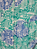 Vintage Yorn Hemd Seide Boutique Grün Blau (Frauen) L - XL