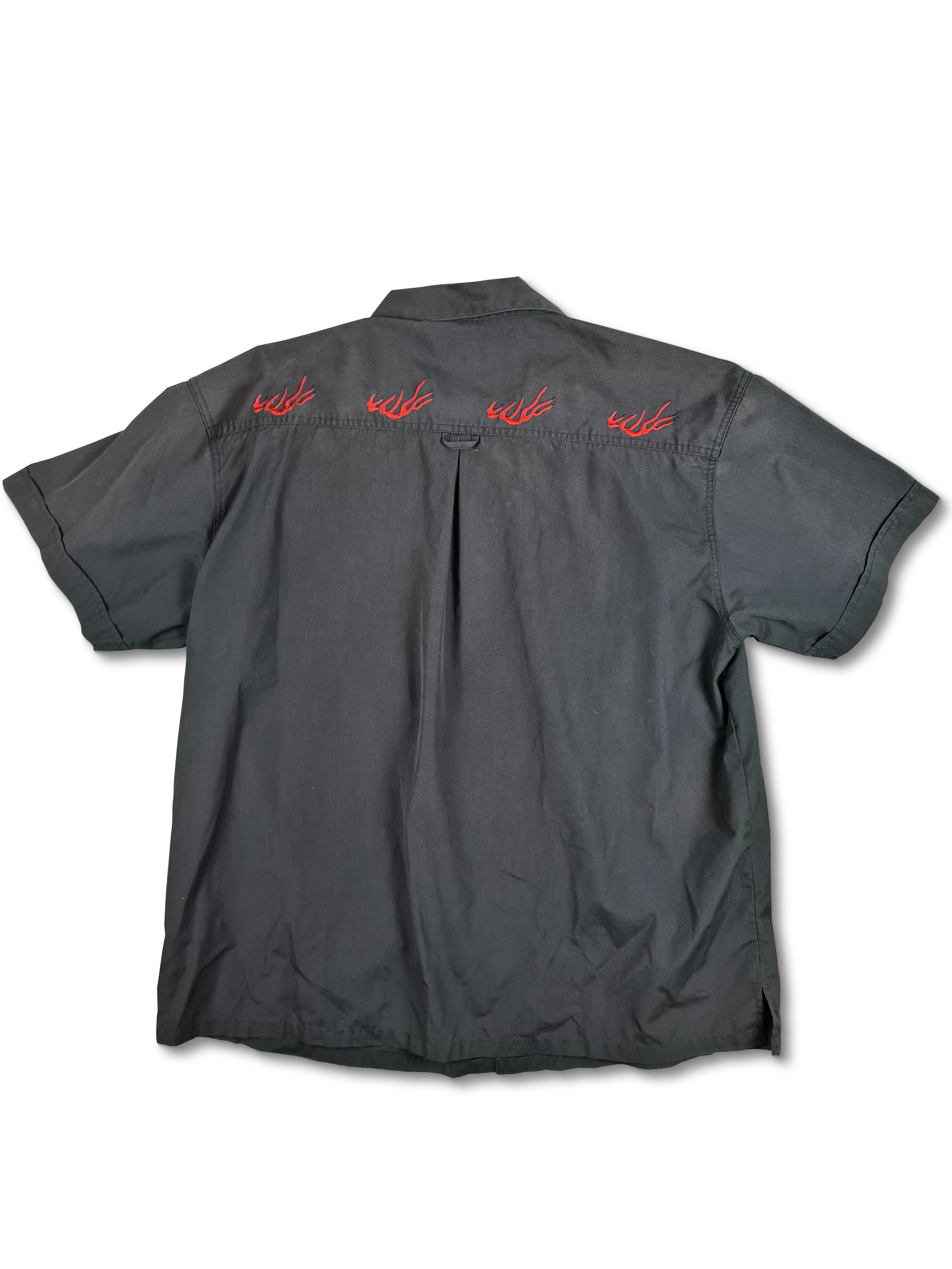 Y2K P.S. Company Hemd Kurzarm Dragon Embroidered M-L - RareRags