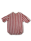 Vintage Yorn Hemd Kurzarm Seide Gestreift Rot Weiß L-XL