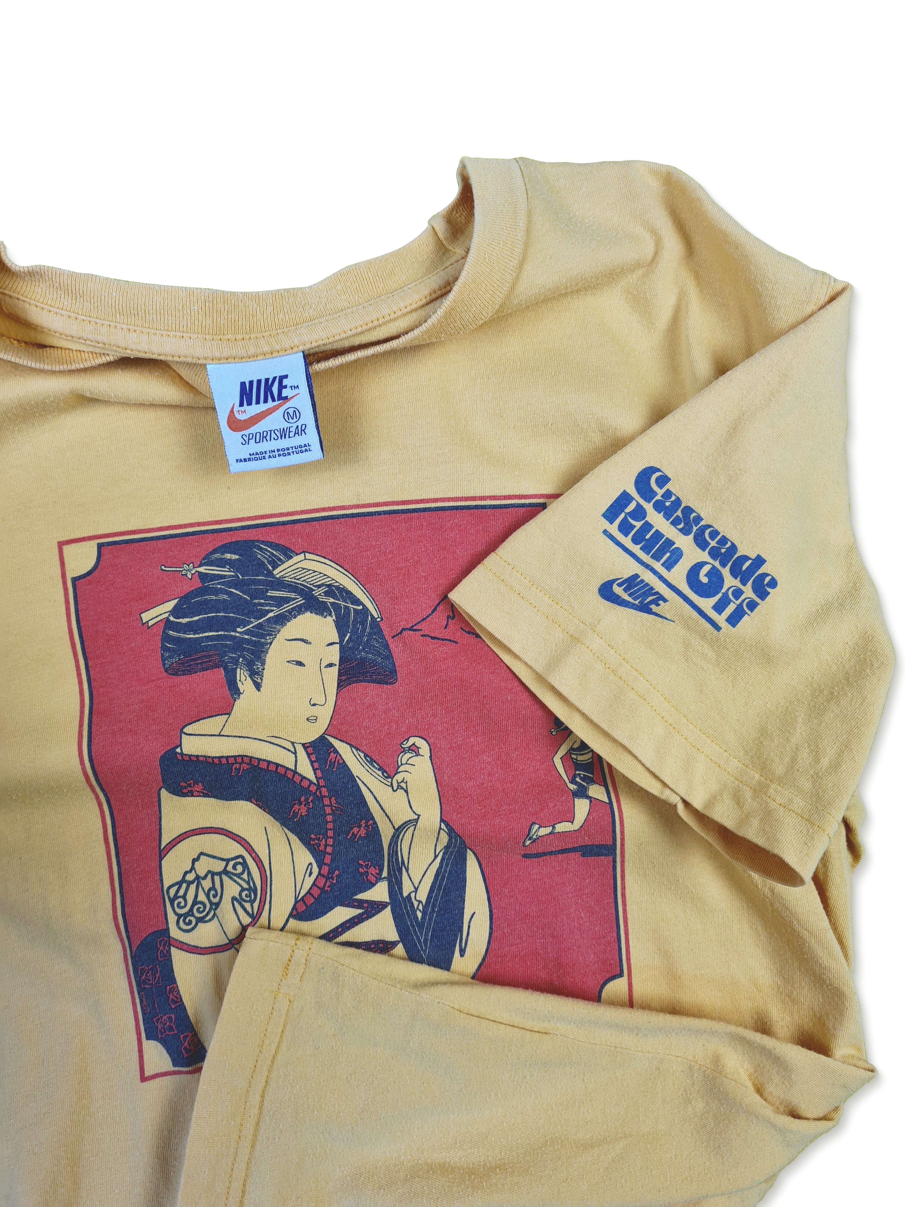 Rare! Vintage Nike Shirt Reprint Geisha 1980  Cascade Run Off M - RareRags
