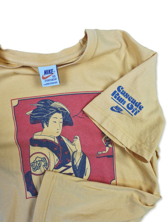 Rare! Vintage Nike Shirt Reprint Geisha 1980  Cascade Run Off M