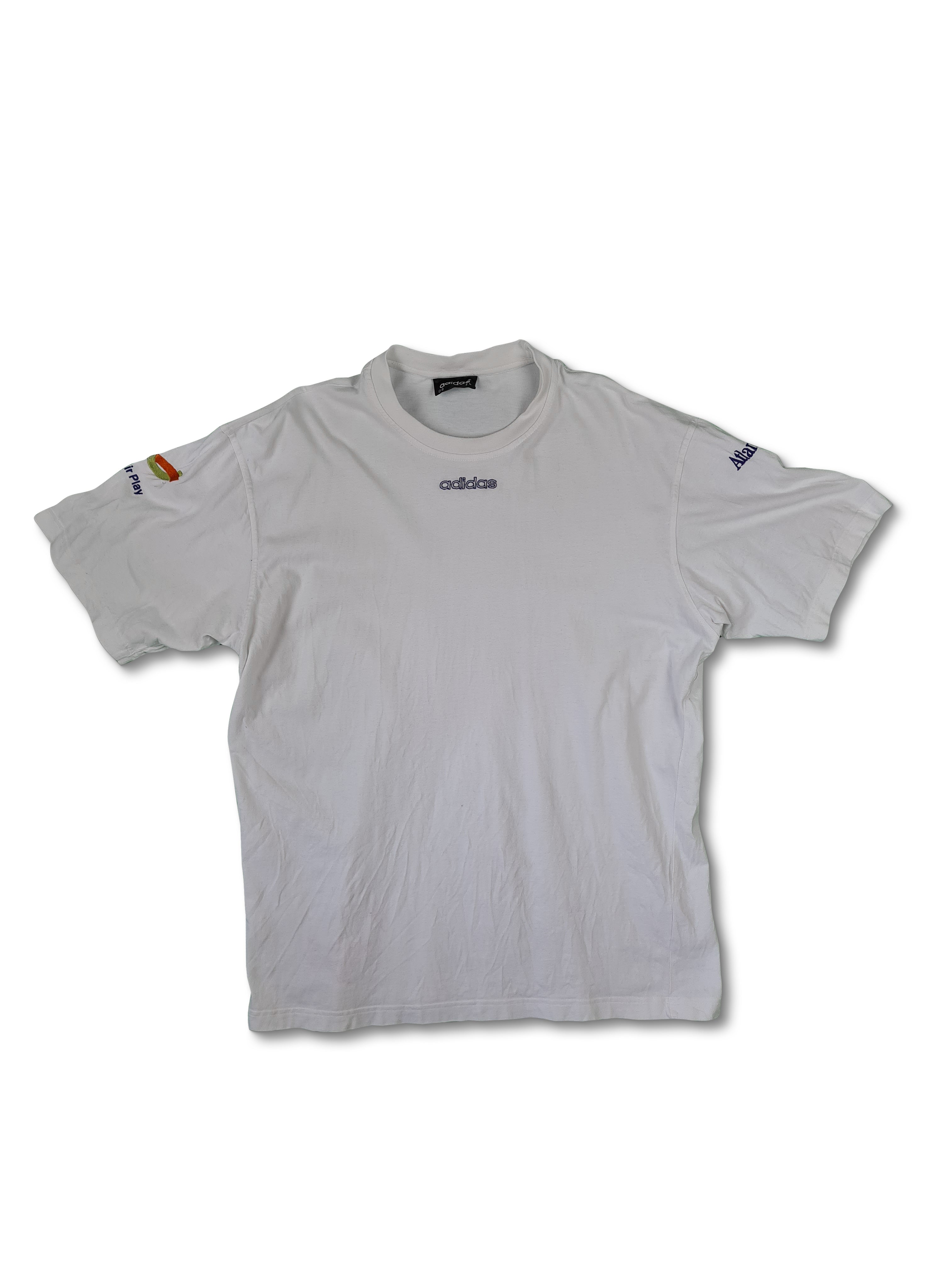 Rare! Vintage Adidas Shirt Fair Play Spellout Atlanta 1996 L - RareRags
