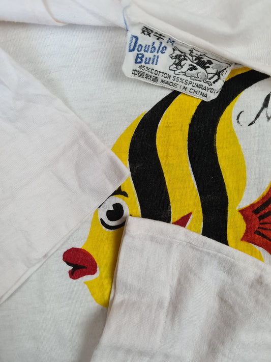Vintage Double Bull Shirt 70s Shanghai Single Stitched M