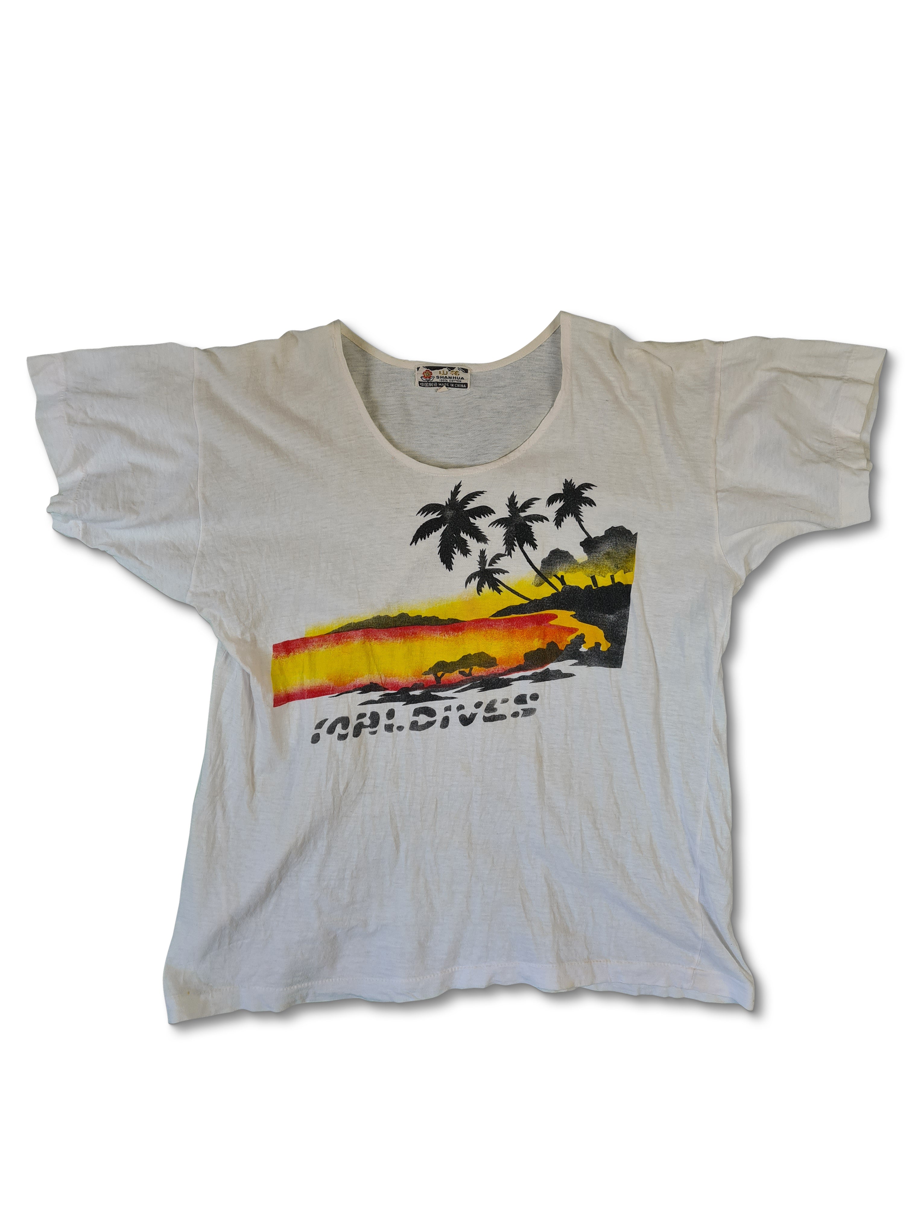 Vintage Shanhua Shirt 70s Maldives Single Stitched M - RareRags