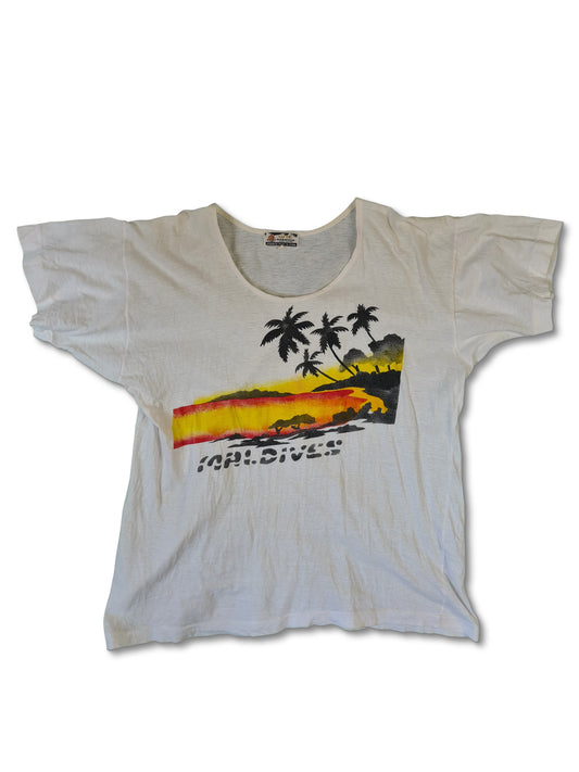 Vintage Shanhua Shirt 70s Maldives Single Stitched M
