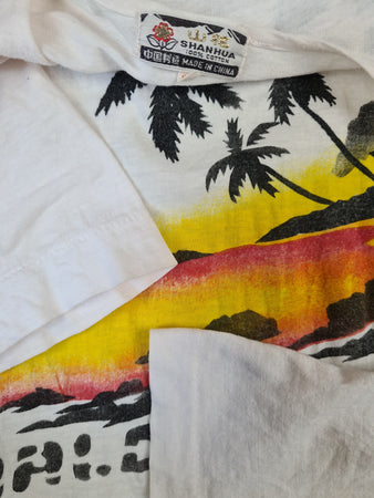 Vintage Shanhua Shirt 70s Maldives Single Stitched M