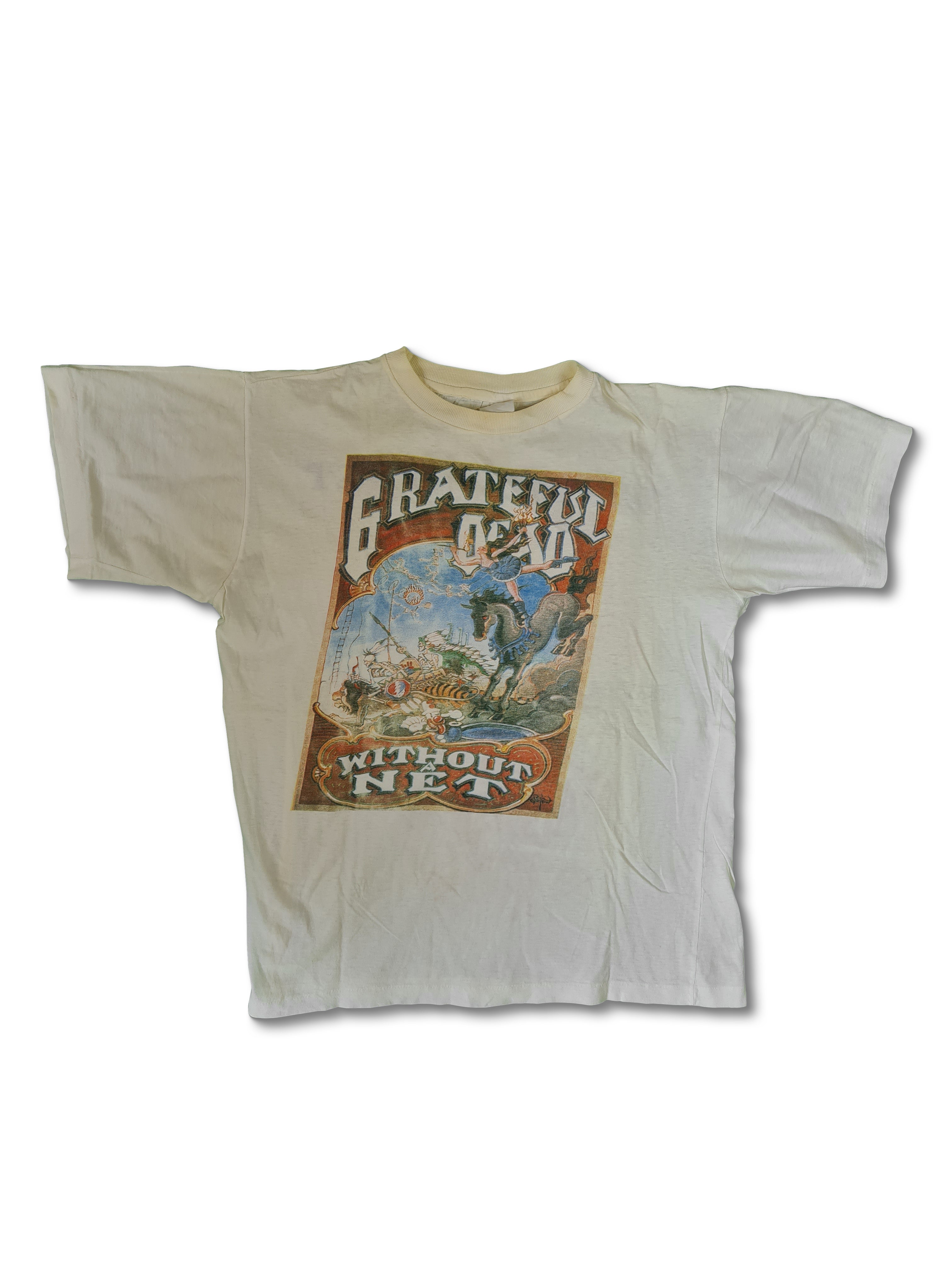 Rare! Vintage Grateful Dead T-Shirt Tour Tee Without A Net 1989-1990 L-XL - RareRags