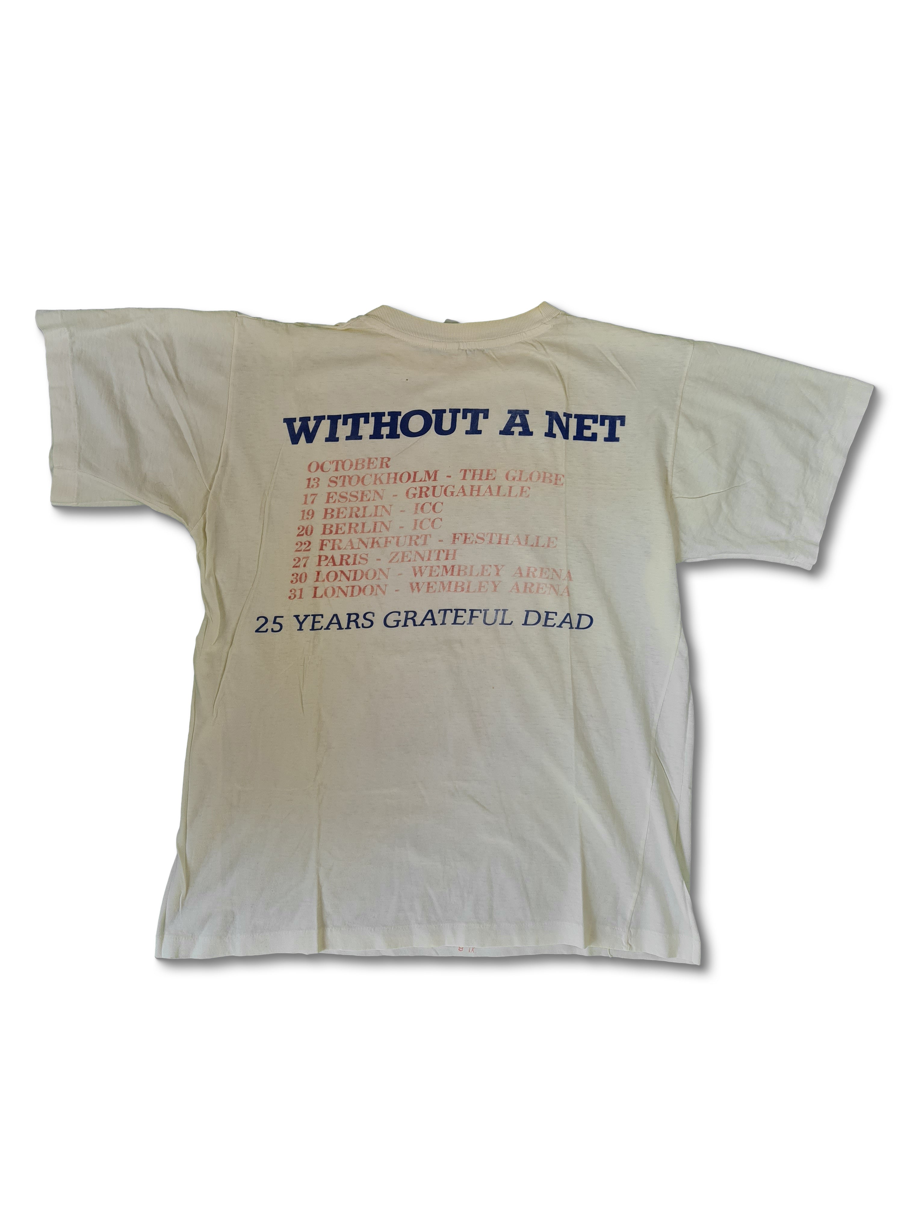 Rare! Vintage Grateful Dead T-Shirt Tour Tee Without A Net 1989-1990 L-XL - RareRags