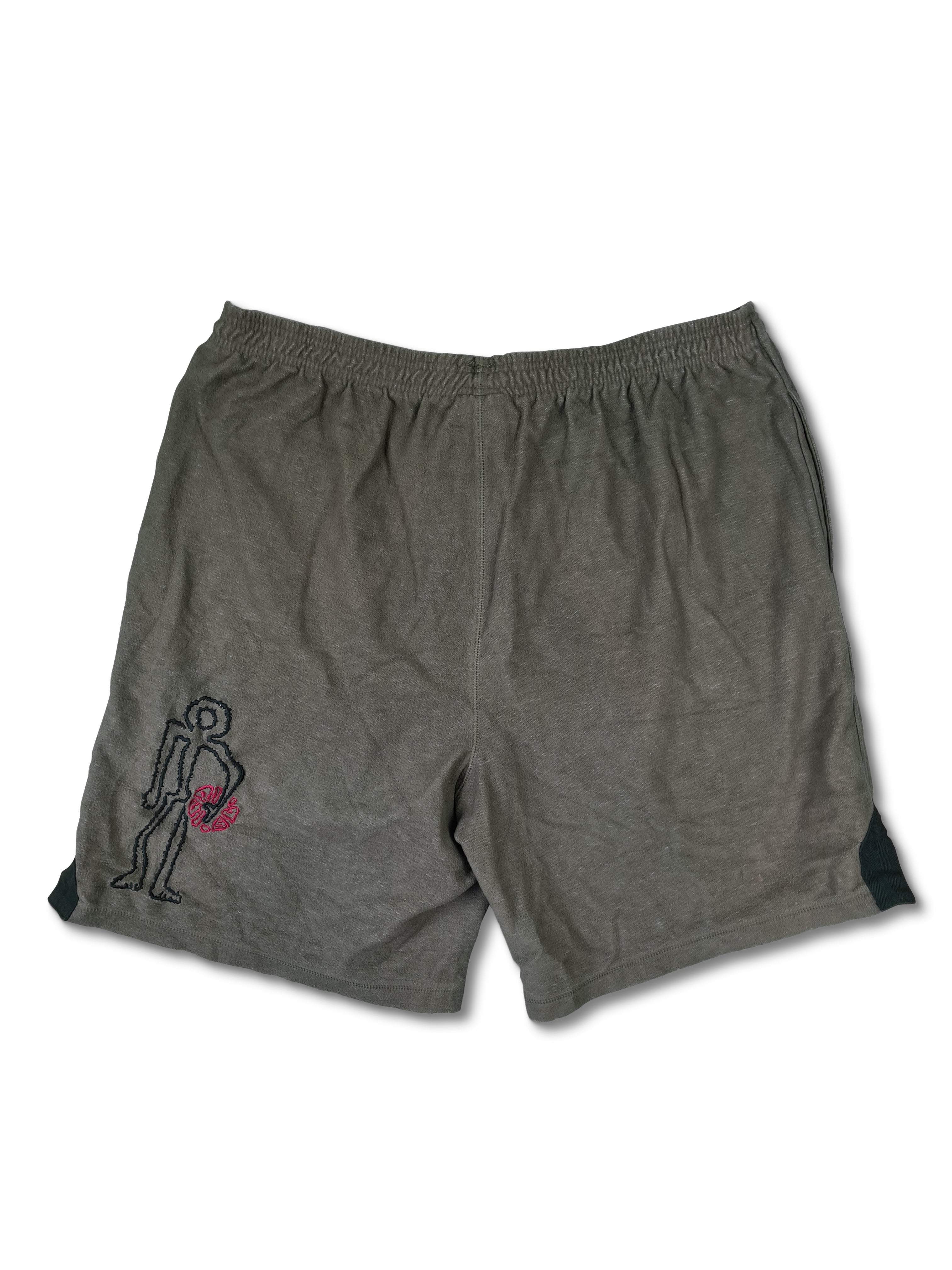 Vintage Adidas Shorts Streetball Bestickt Grün XXL - RareRags