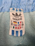 Rare! Vintage Adidas Shorts Shiny Stripes Made In West Germany Hellblau M
