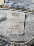 Vintage Levis Jeans 505 Regular Fit Made In Colombia W 33 L 34
