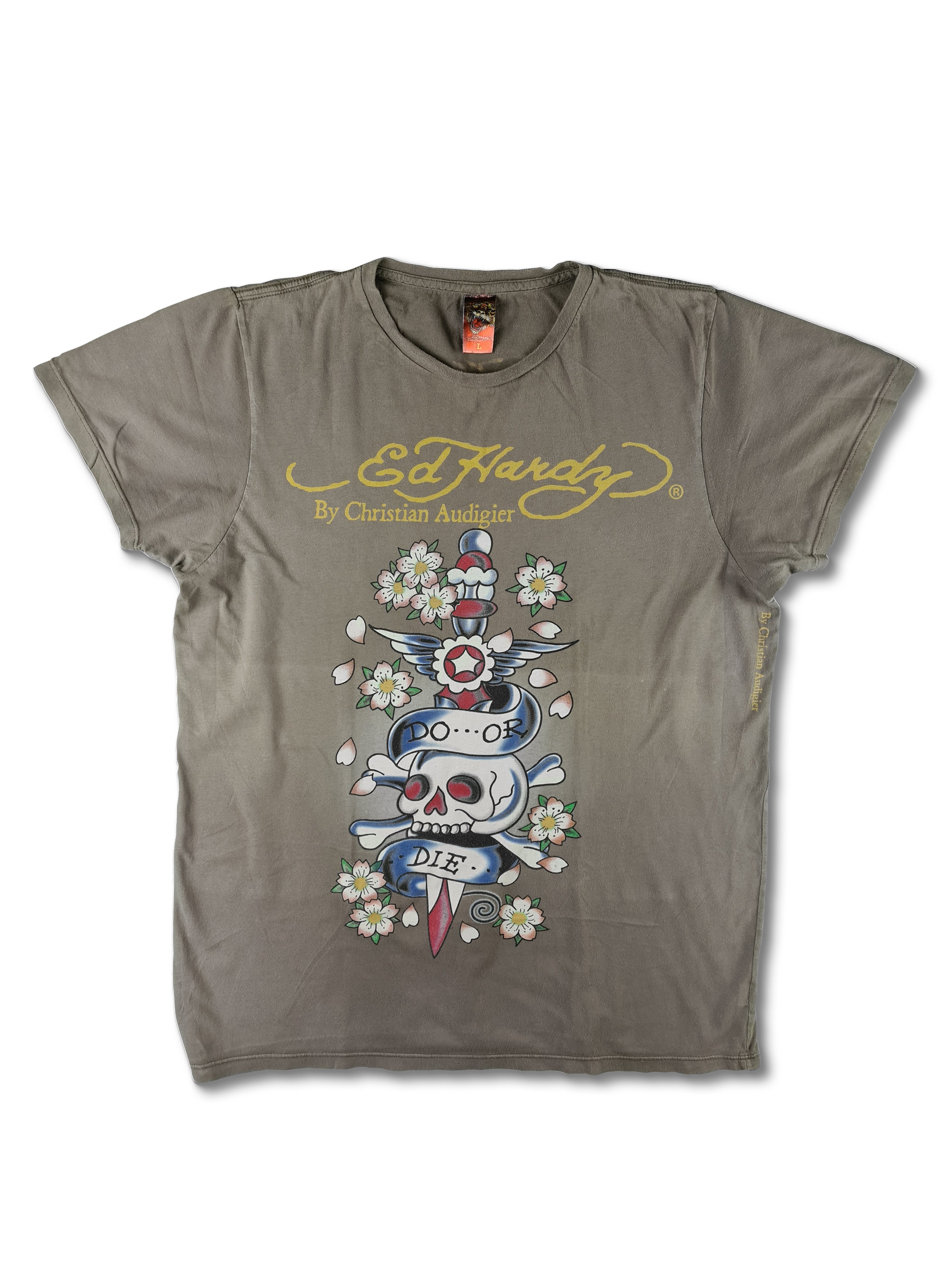 Modernes Ed Hardy Shirt By Christian Audigier " Do Or Die" Braun L - RareRags