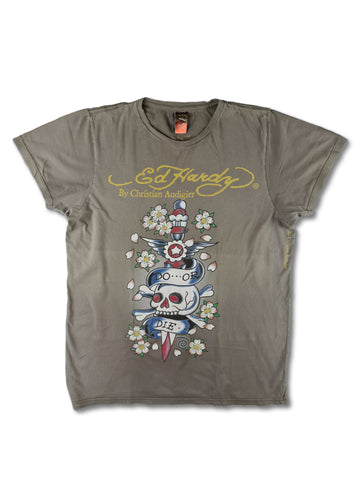 Modernes Ed Hardy Shirt By Christian Audigier " Do Or Die" Braun L