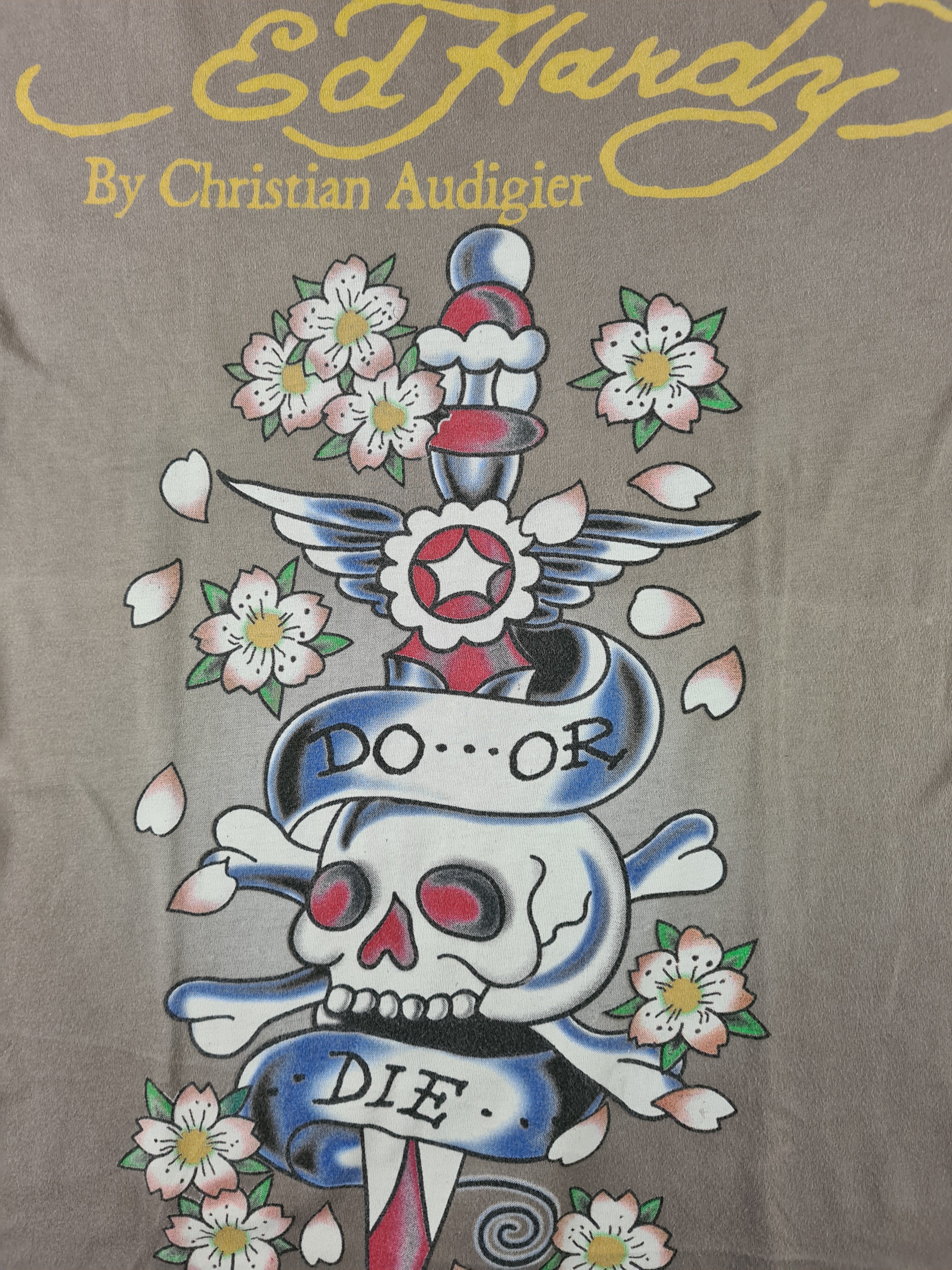 Modernes Ed Hardy Shirt By Christian Audigier " Do Or Die" Braun L - RareRags