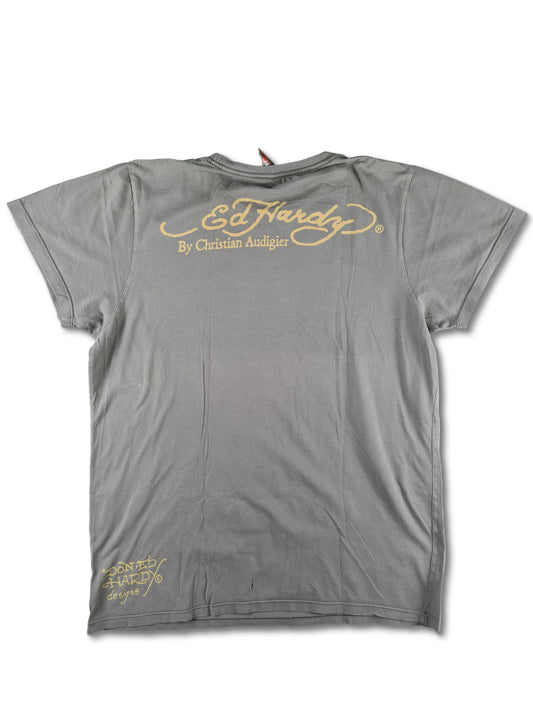 Modernes Ed Hardy Shirt By Christian Audigier " Do Or Die" Braun L