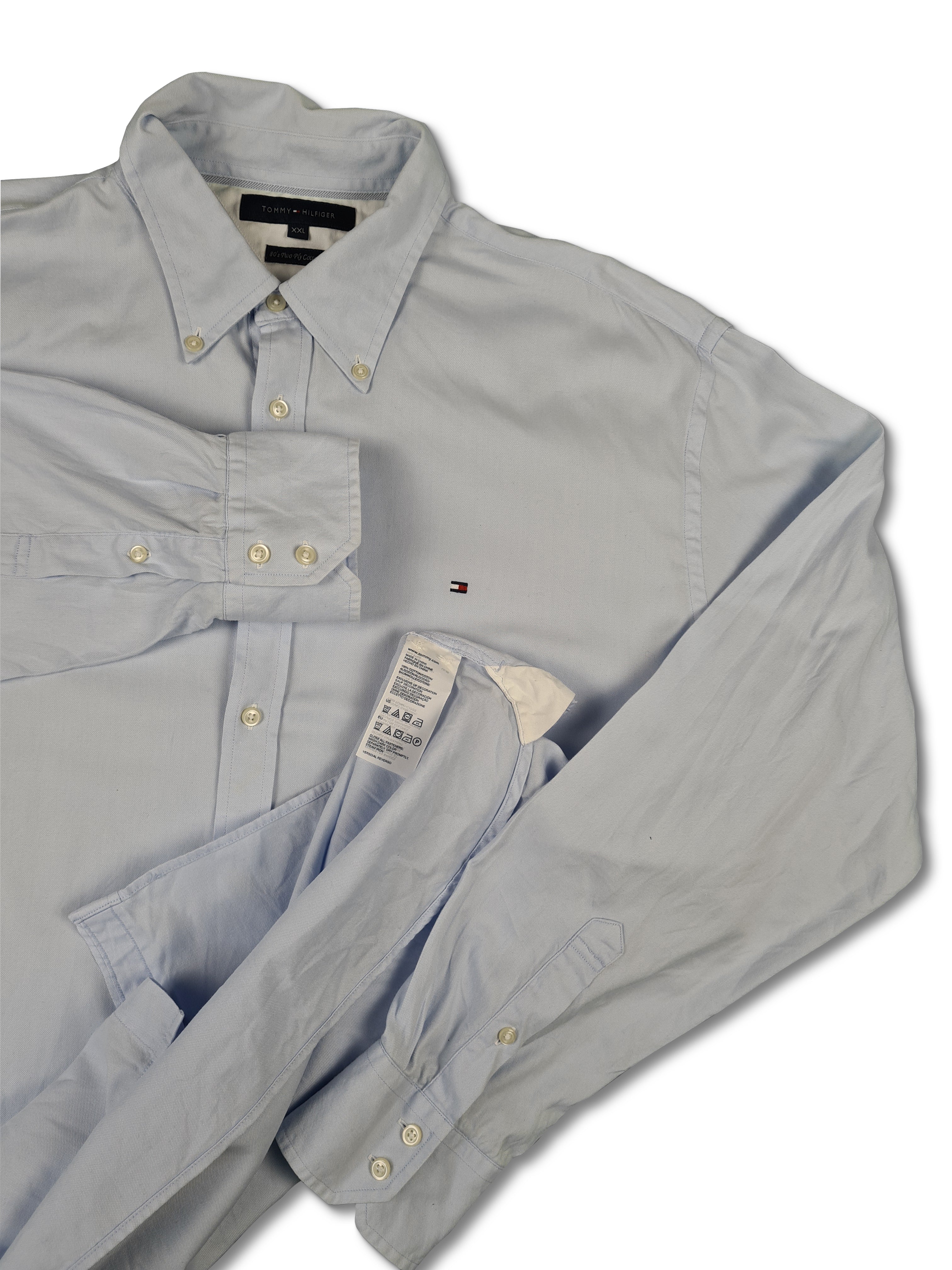 Modernes Tommy Hilfiger Hemd Business 80's Two Ply Cotton XXL - RareRags
