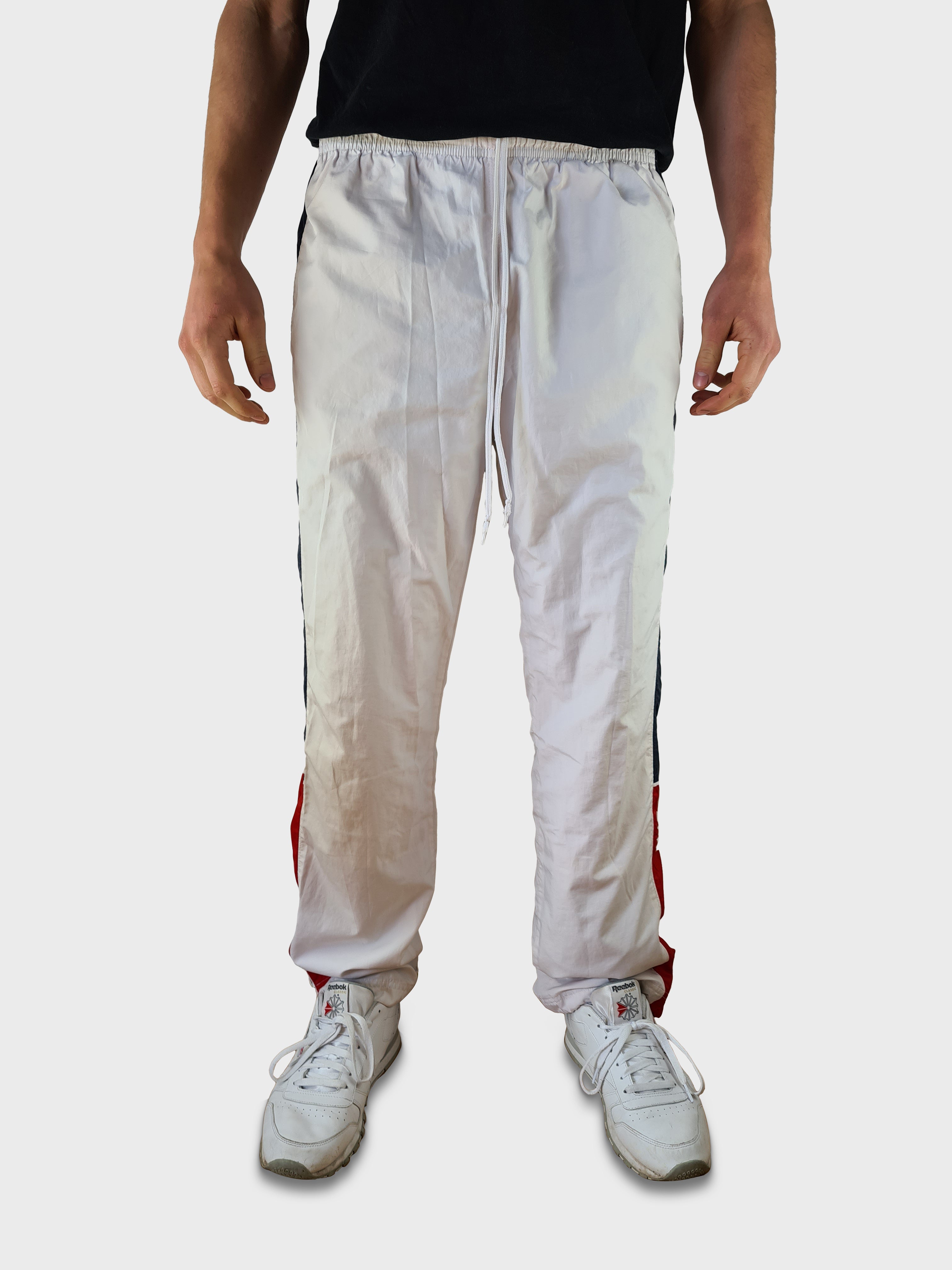 Vintage Niker Jogginghose Spellout Weiß Greytag L - RareRags