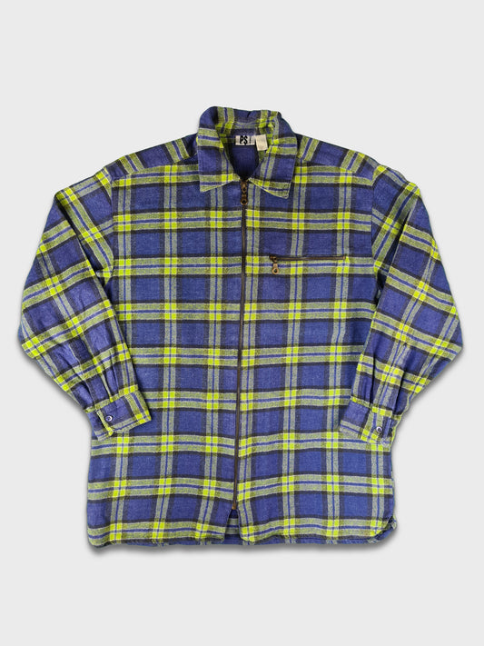 Vintage P.S. Company Flanellhemd Kariert Blau/Grün M-L
