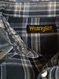 Vintage Wrangler Flanellhemd Kariert Blautöne L