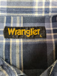 Vintage Wrangler Flanellhemd Kariert Blautöne L