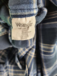 Vintage Wrangler Flanellhemd Kariert Blautöne L