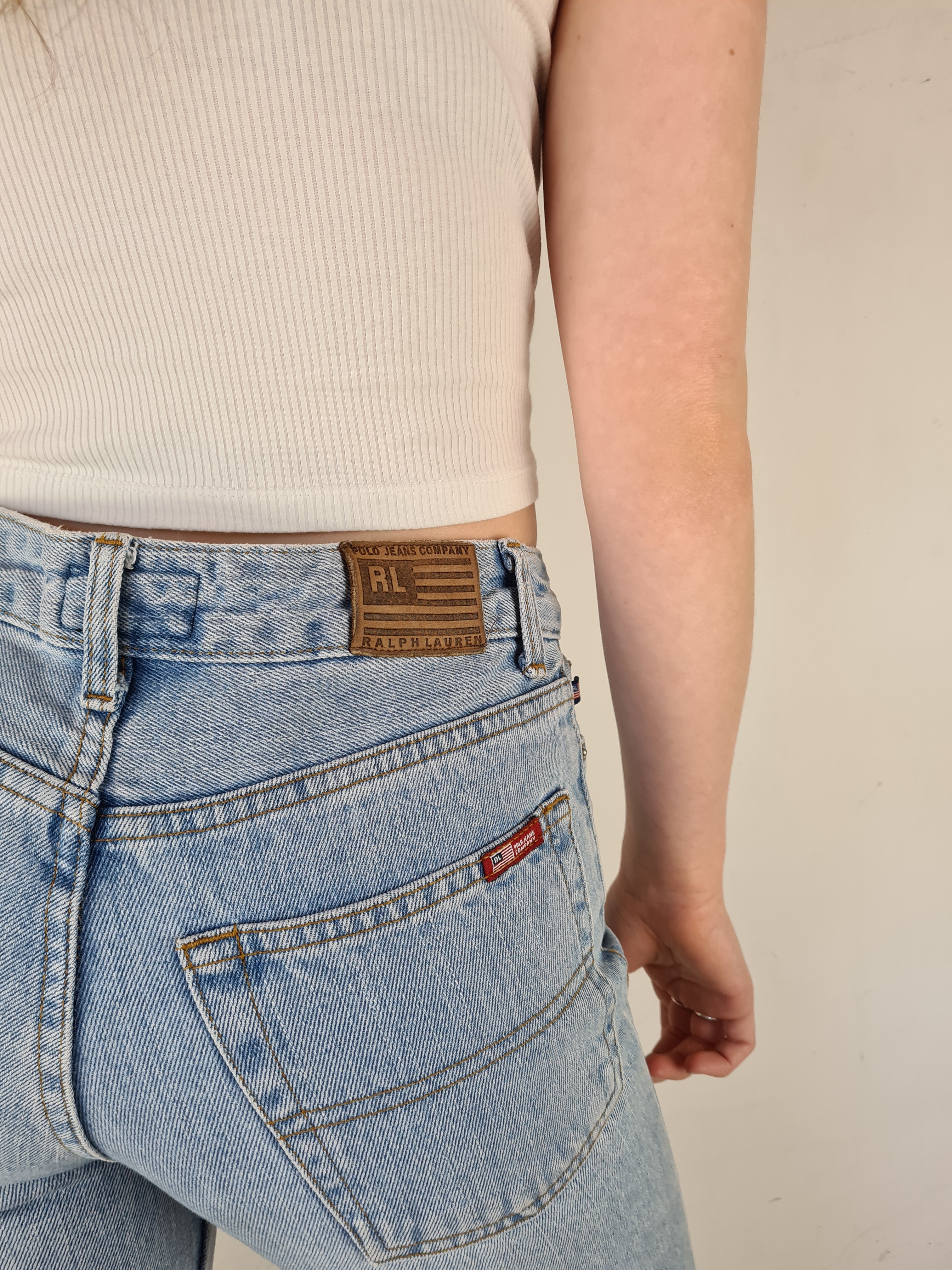 Vintage Ralph Lauren Jeans Flare Fit Hellblau S - RareRags