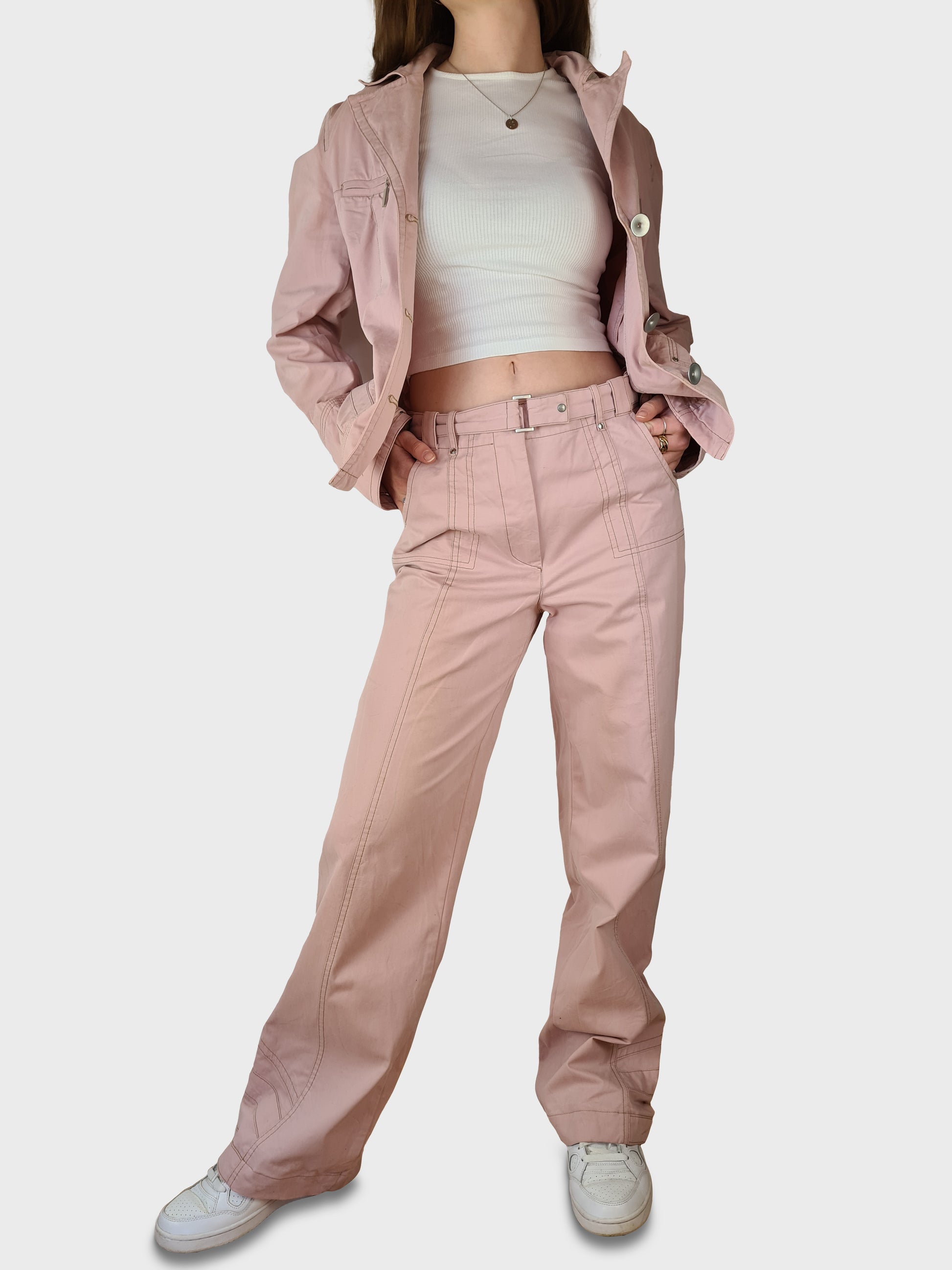 Vintage Biba Anzug Blazer + Hose Rosa (36) S - RareRags