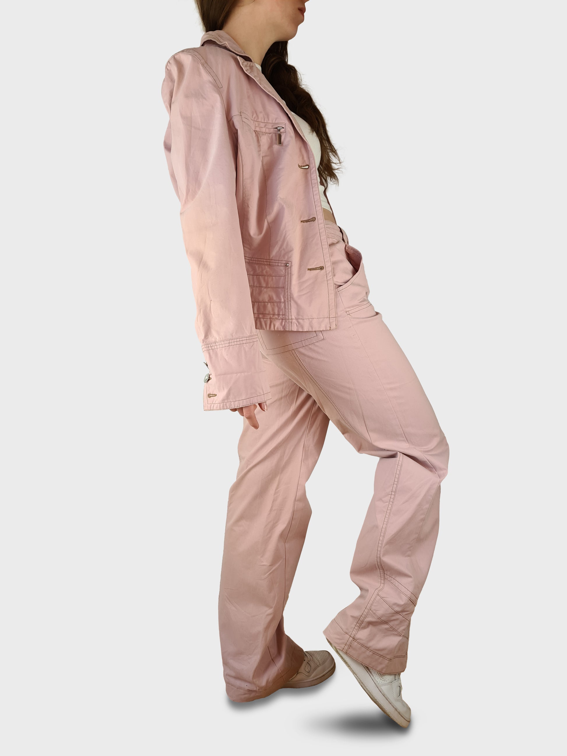 Vintage Biba Anzug Blazer + Hose Rosa (36) S - RareRags